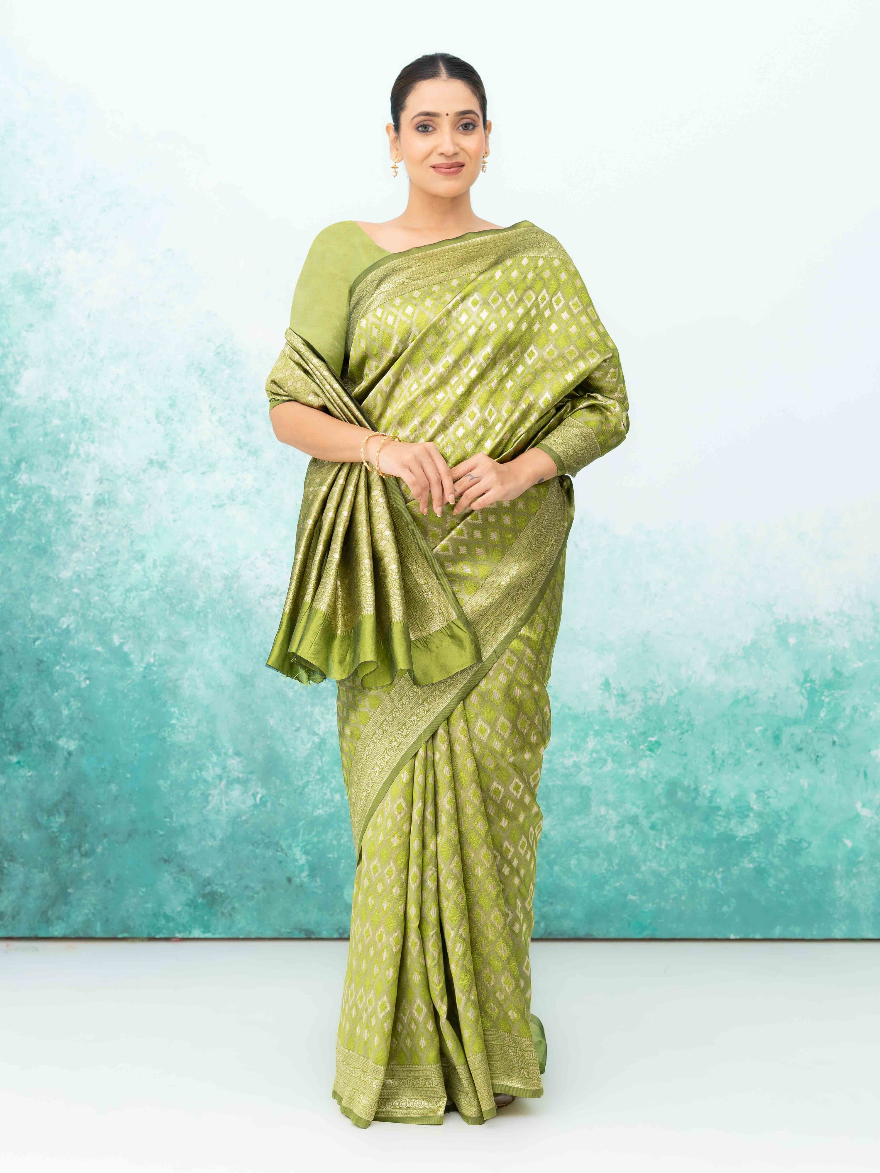 Light Green Mysore Silk Saree