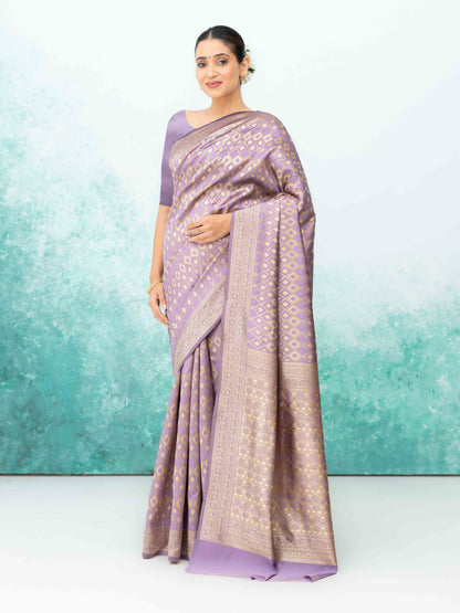 Lavender Mysore Silk Saree