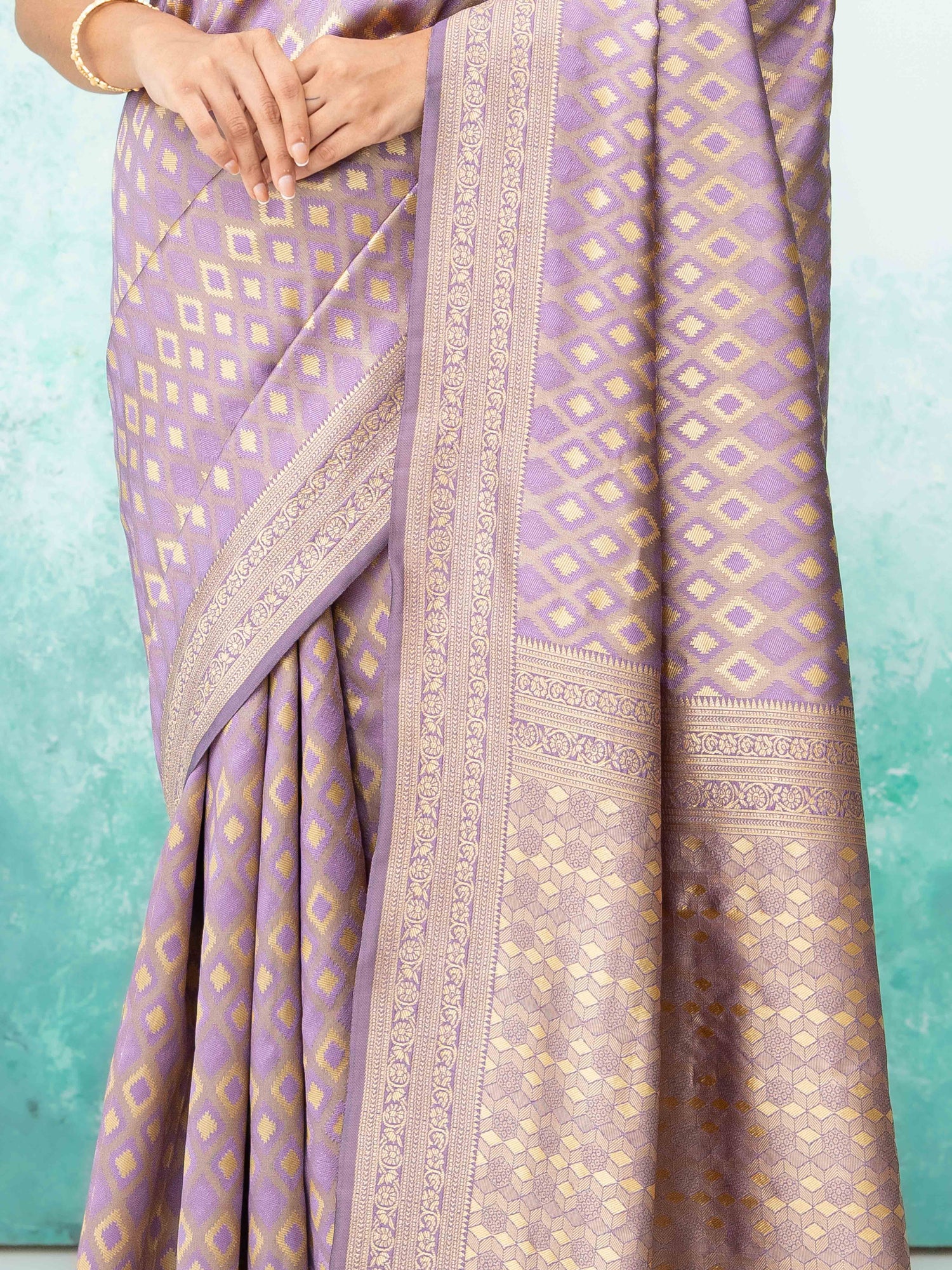 Lavender Mysore Silk Saree