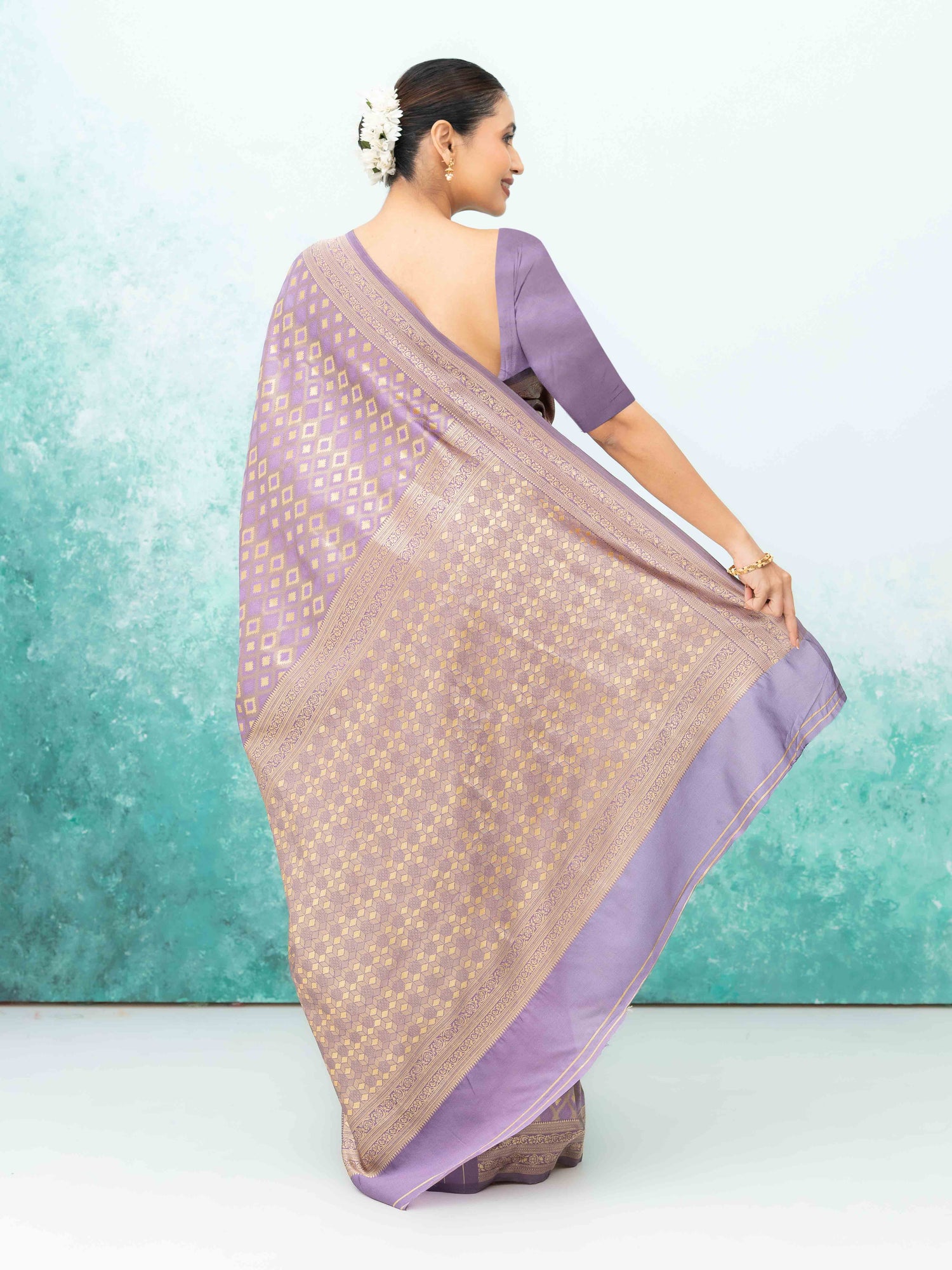 Lavender Mysore Silk Saree