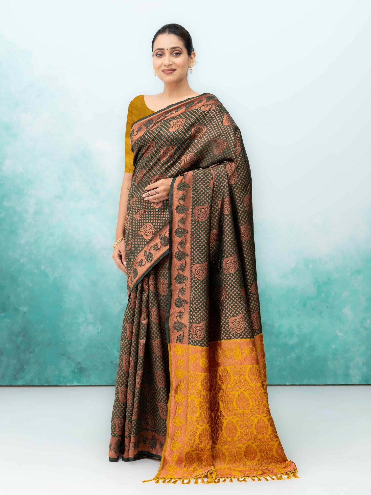 Green Poly Silk Saree