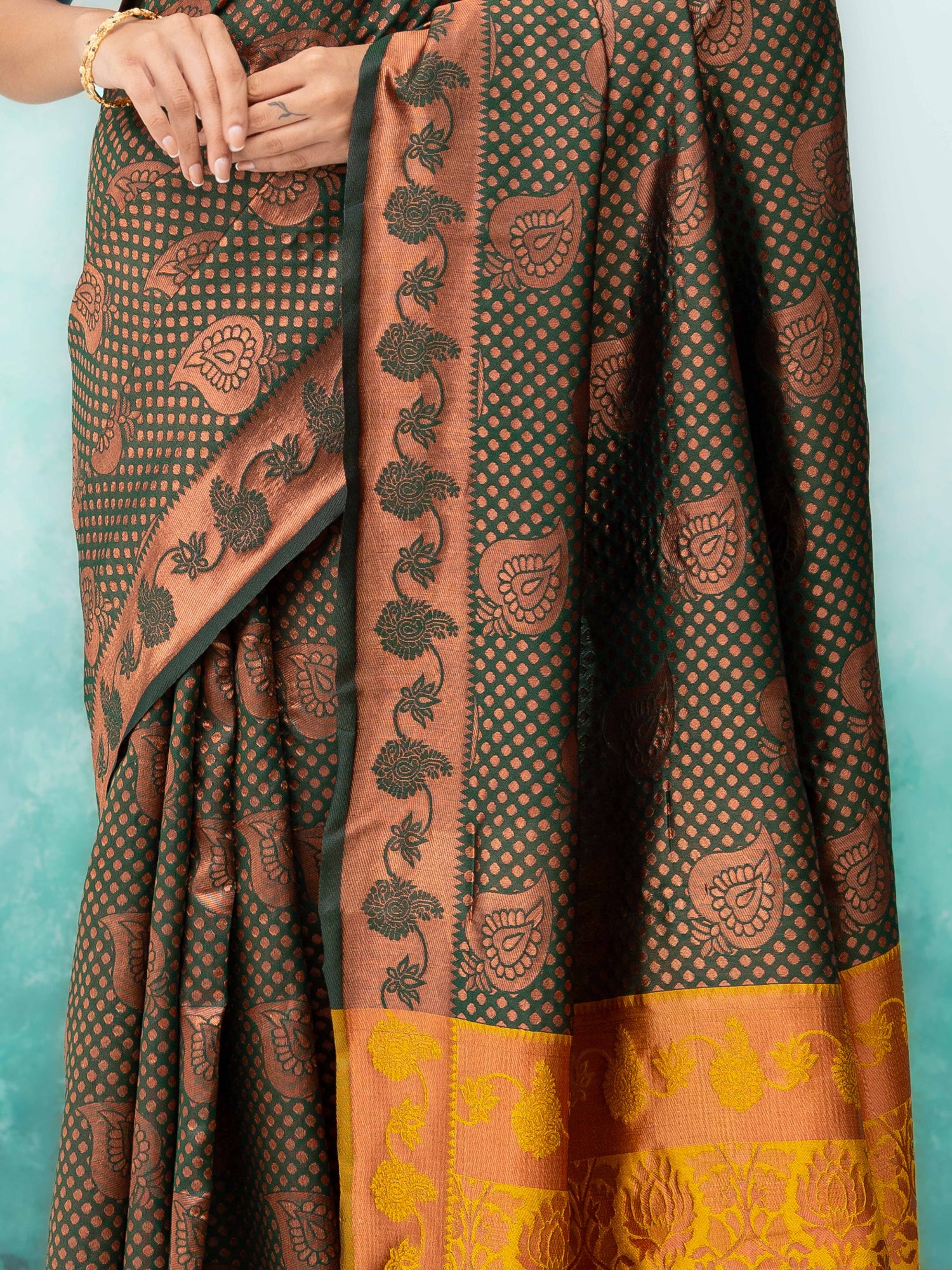 Green Poly Silk Saree