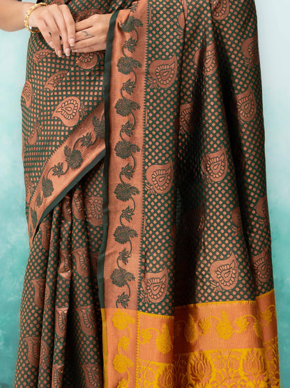 Green Poly Silk Saree
