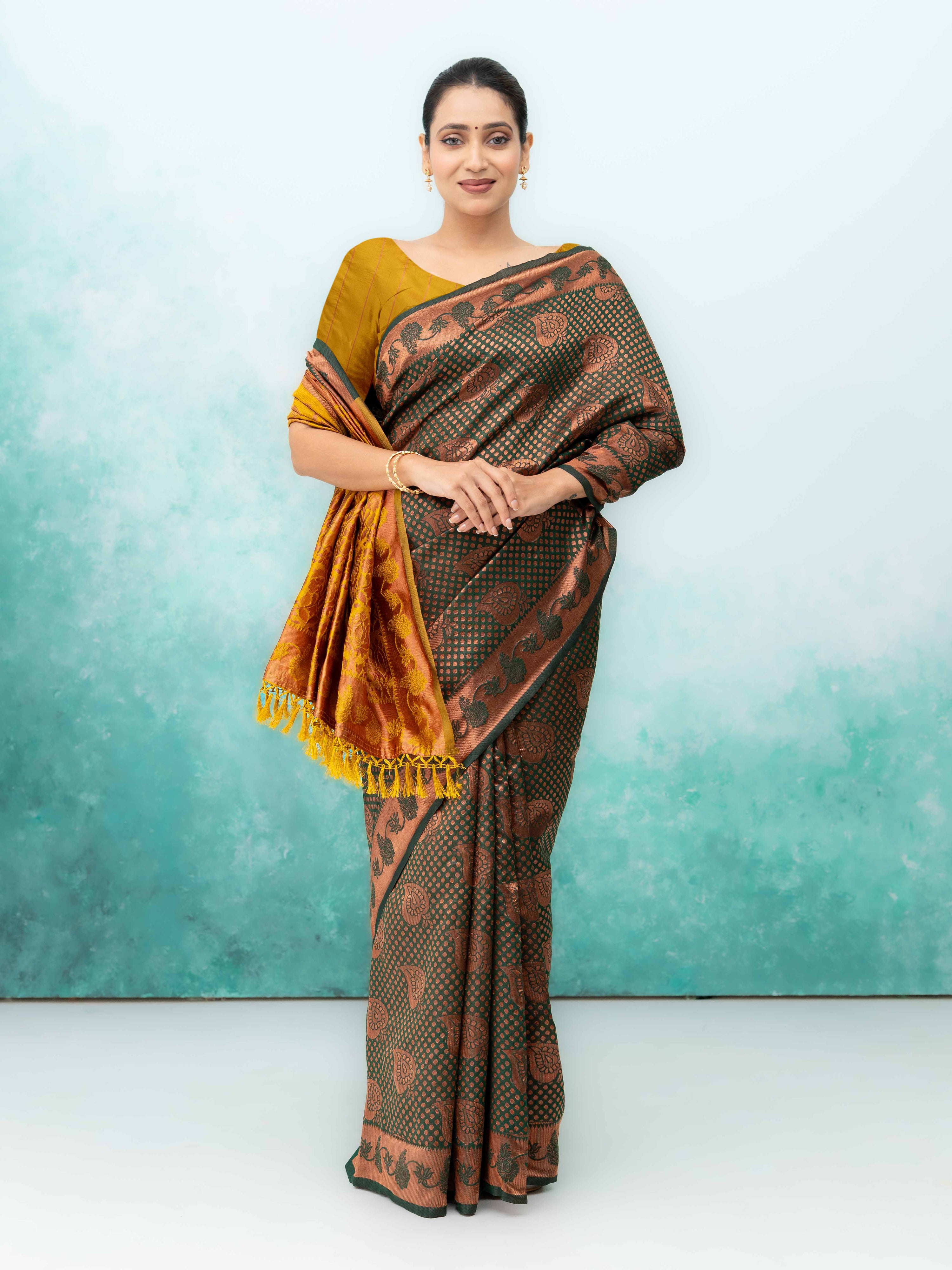 Green Poly Silk Saree