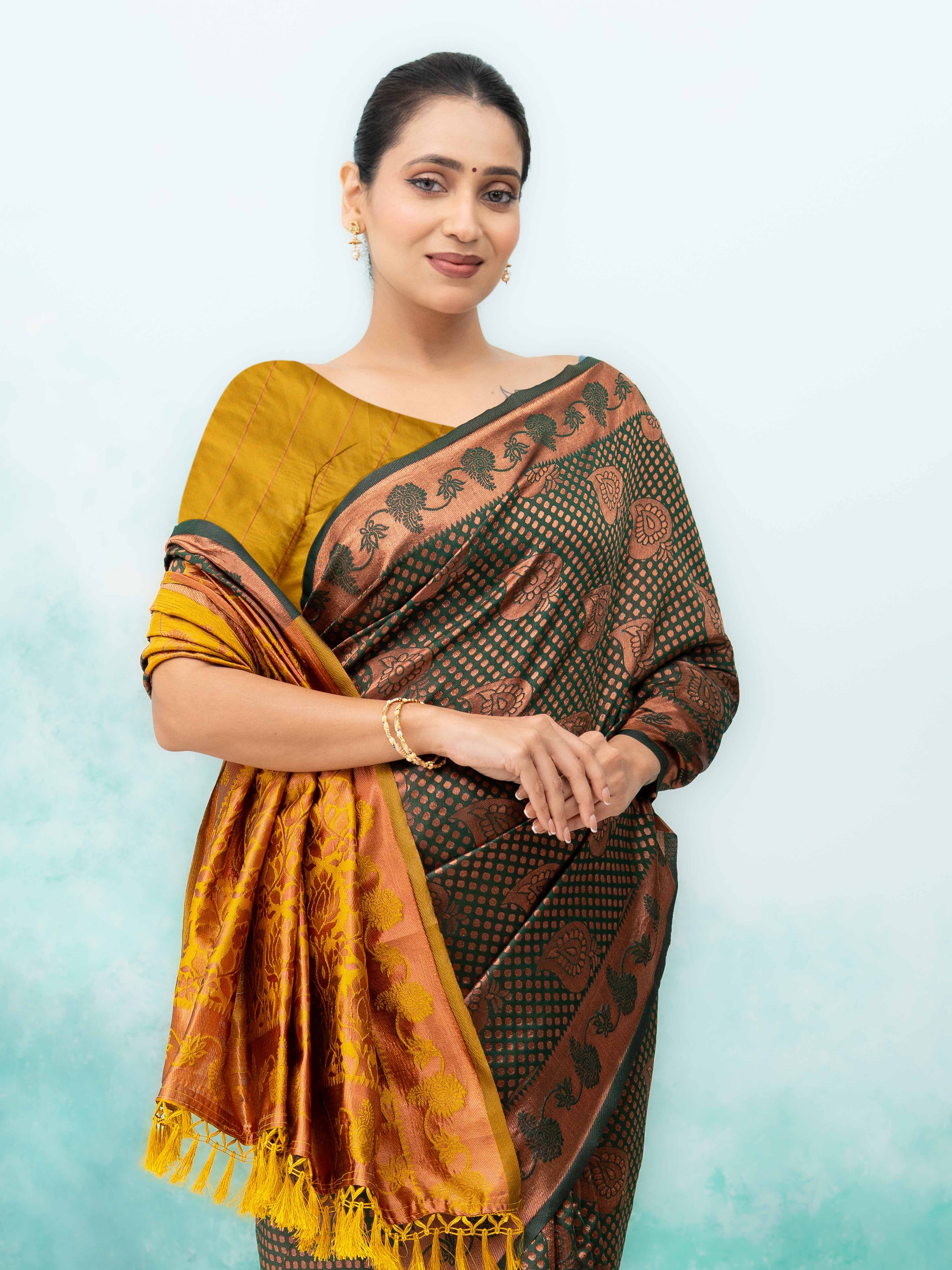 Green Poly Silk Saree