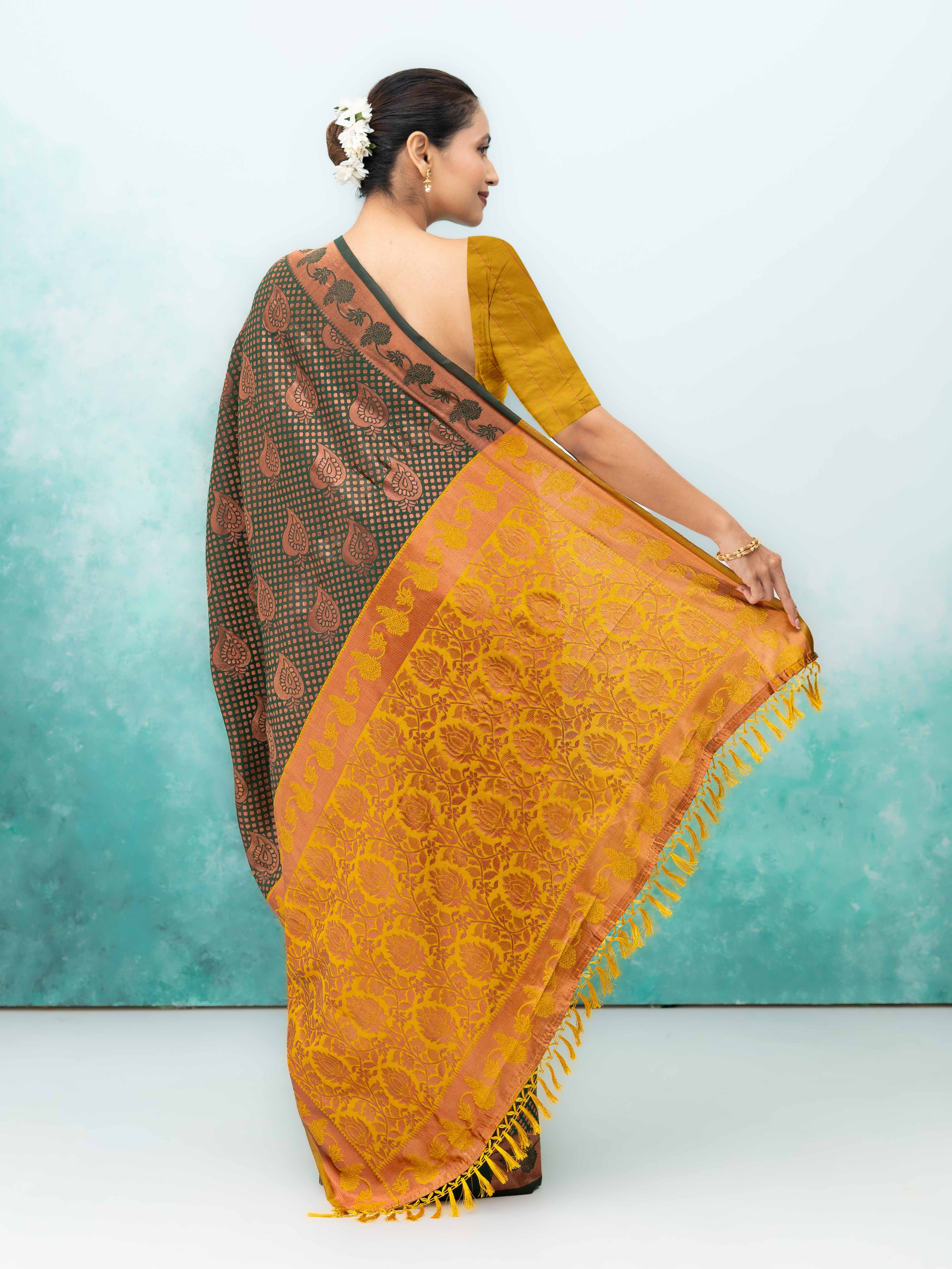Green Poly Silk Saree