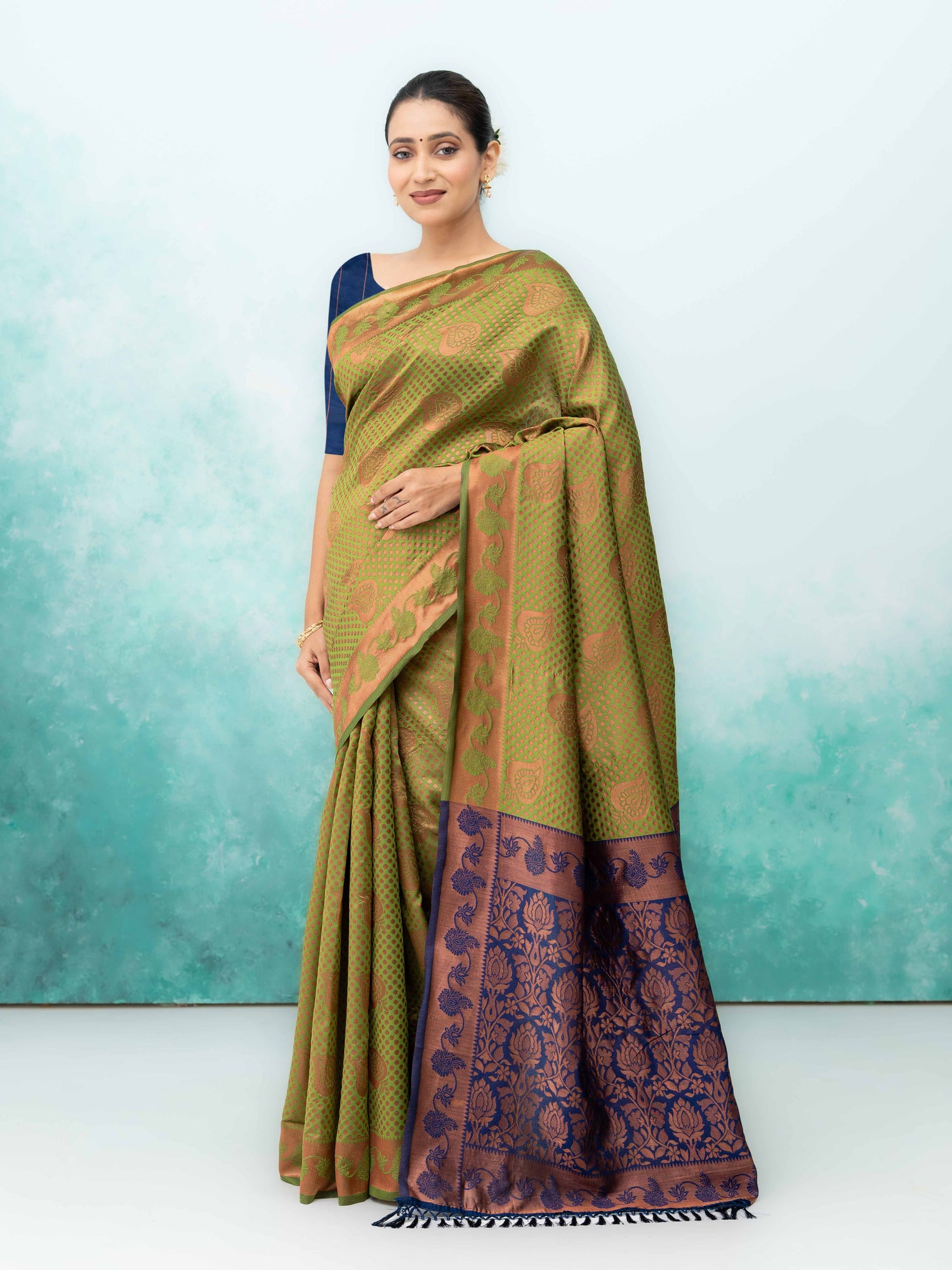 Green Poly Silk Saree