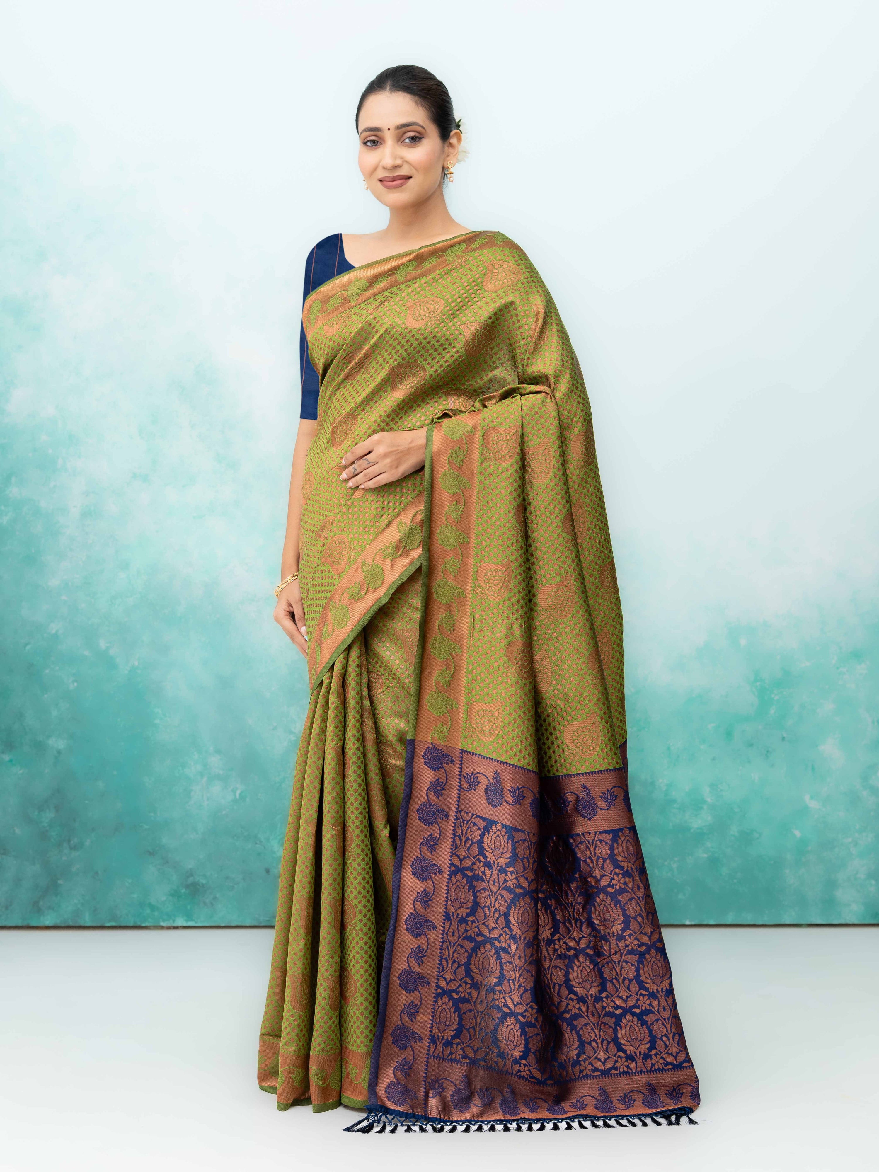 Green Poly Silk Saree