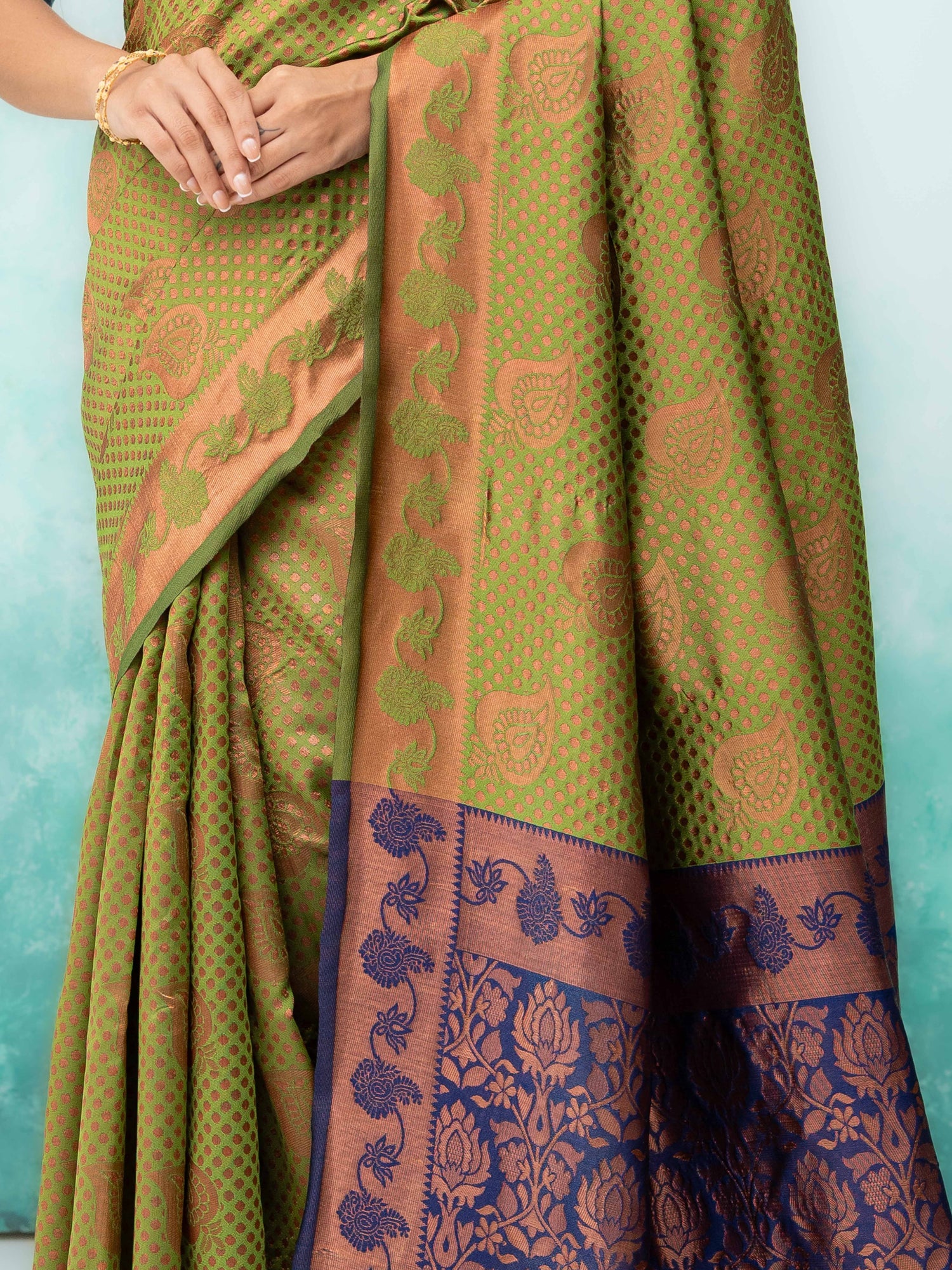 Green Poly Silk Saree