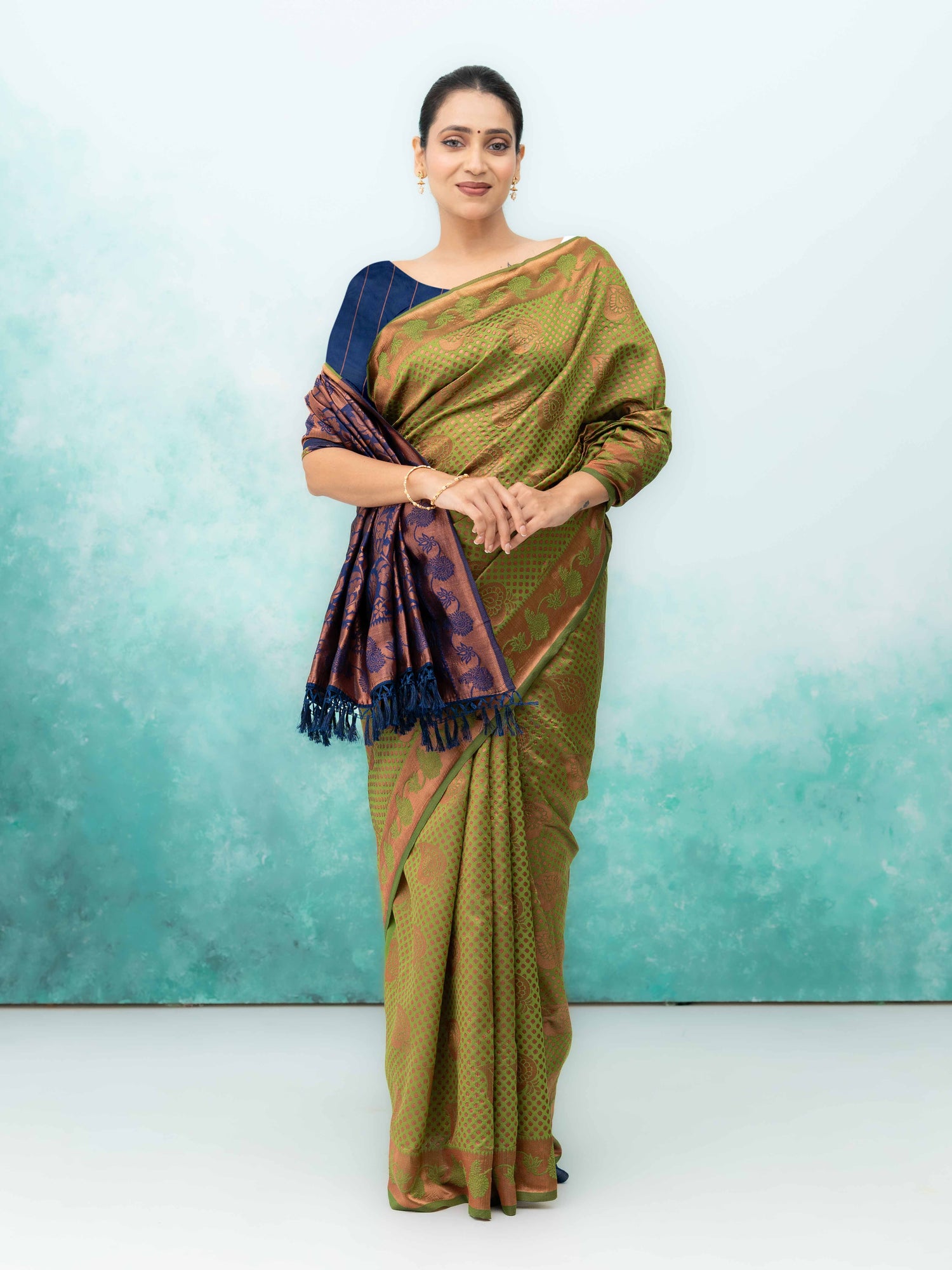 Green Poly Silk Saree