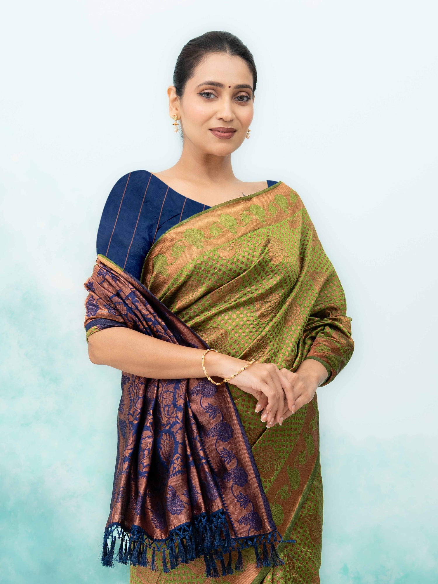 Green Poly Silk Saree