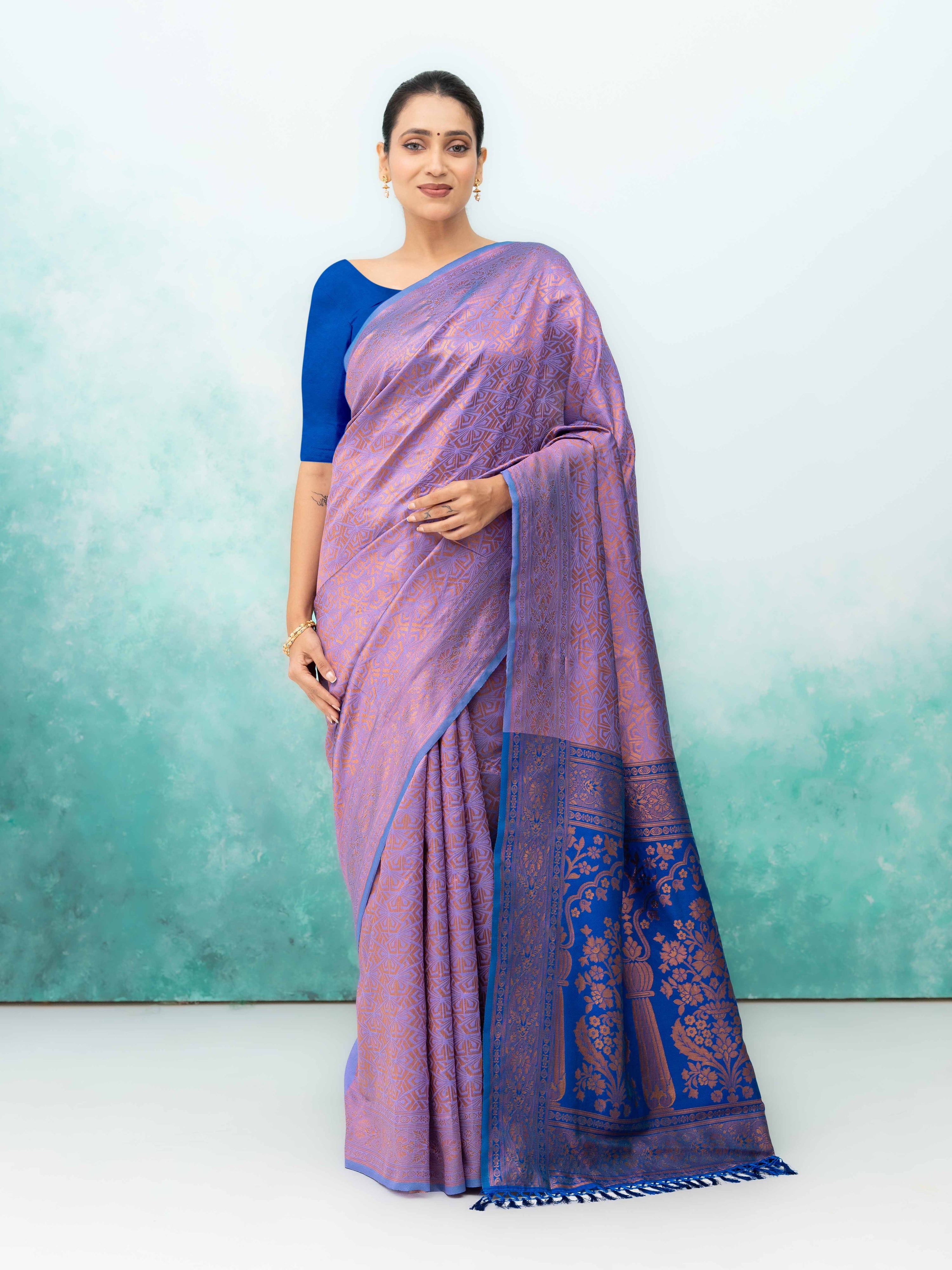 Purple Poly Silk Saree