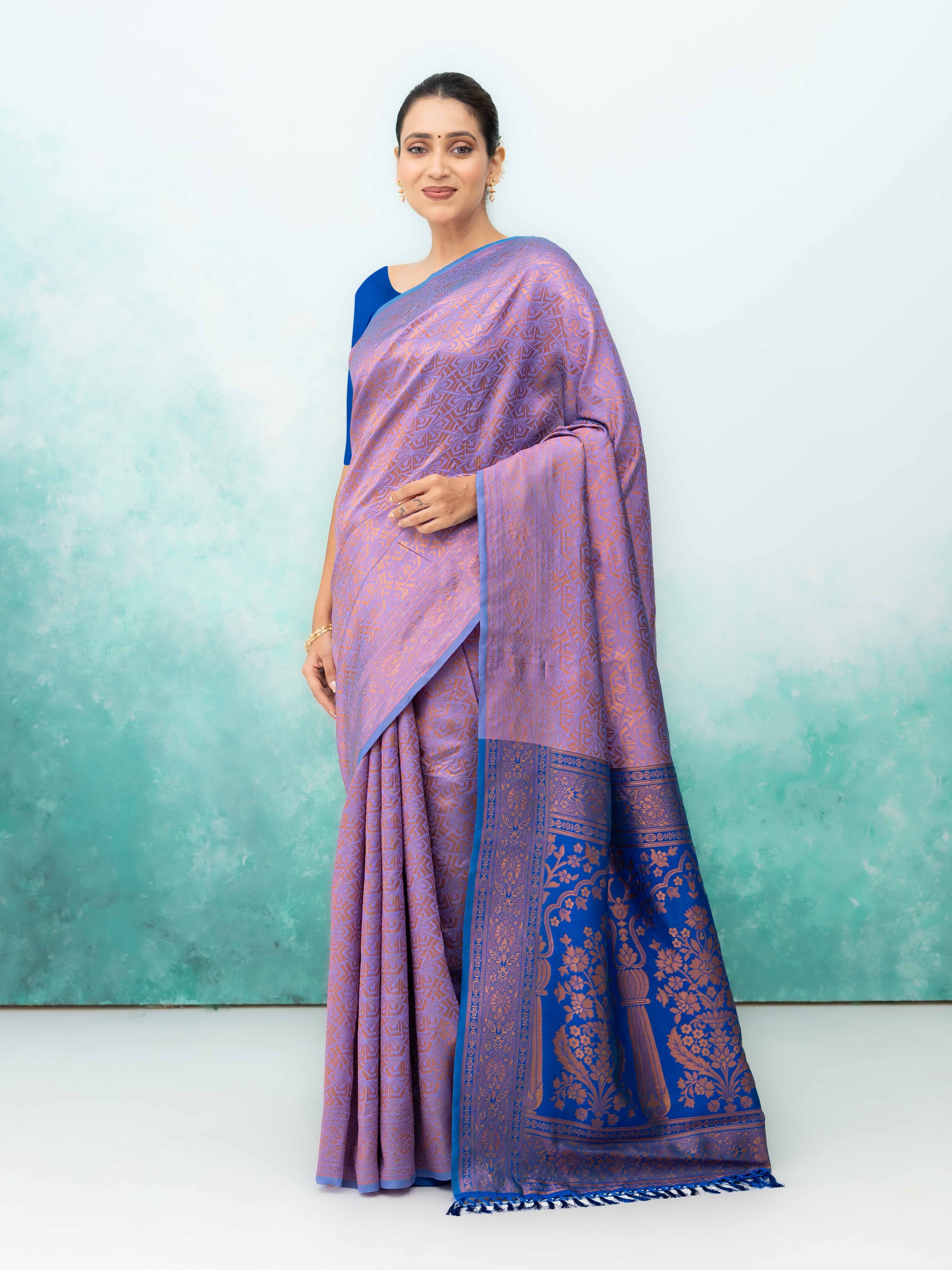 Purple Poly Silk Saree