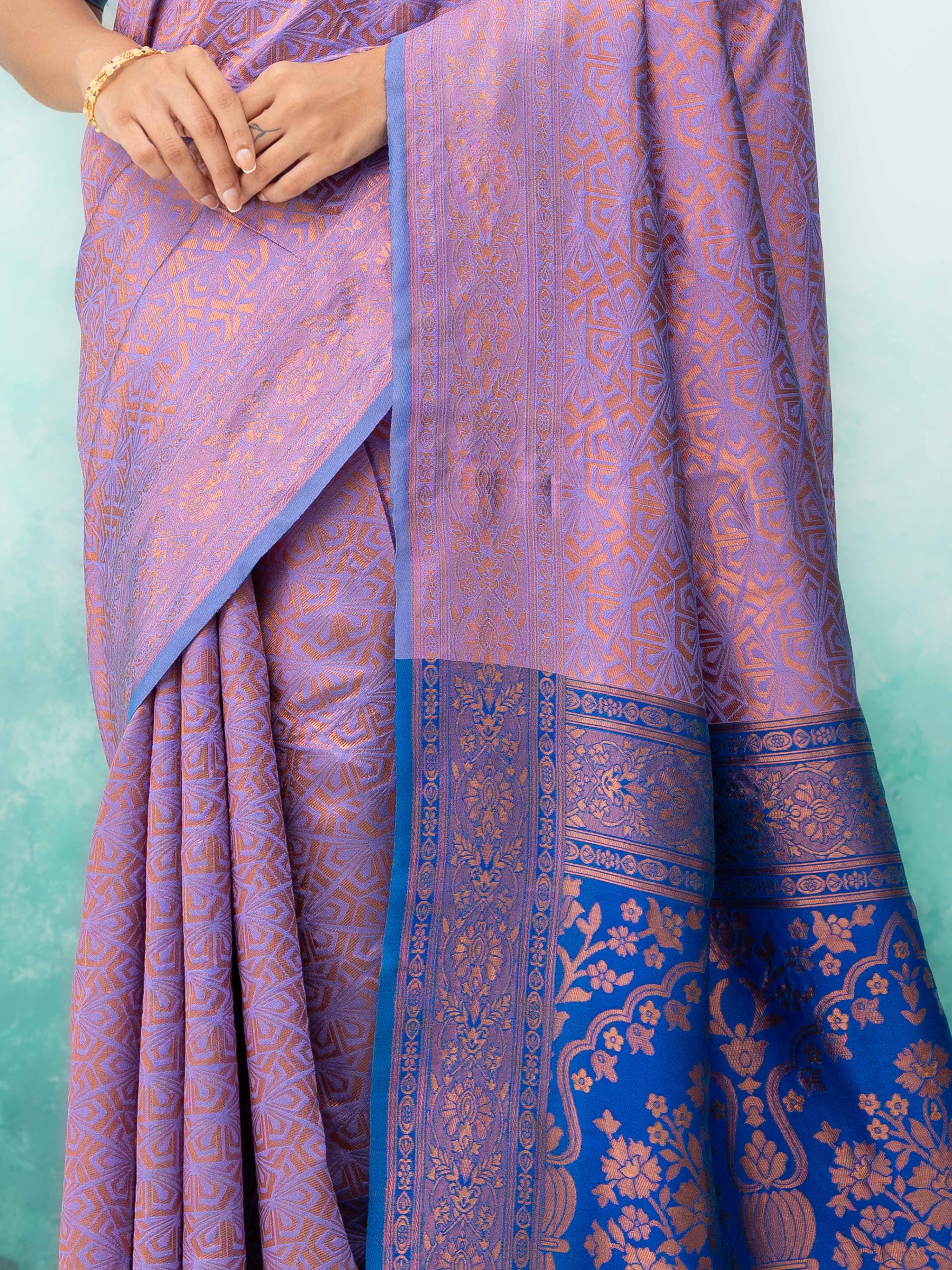 Purple Poly Silk Saree