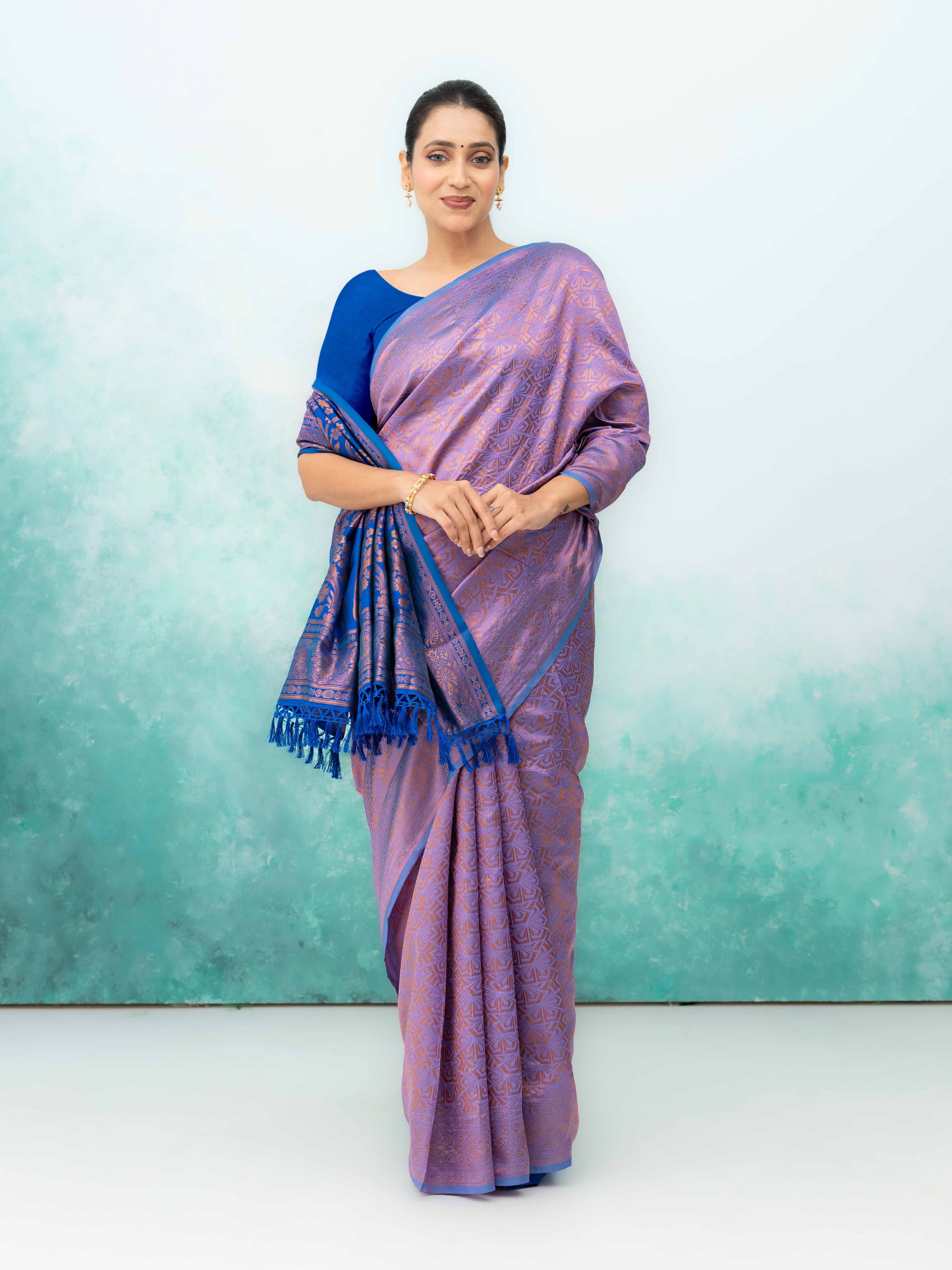 Purple Poly Silk Saree