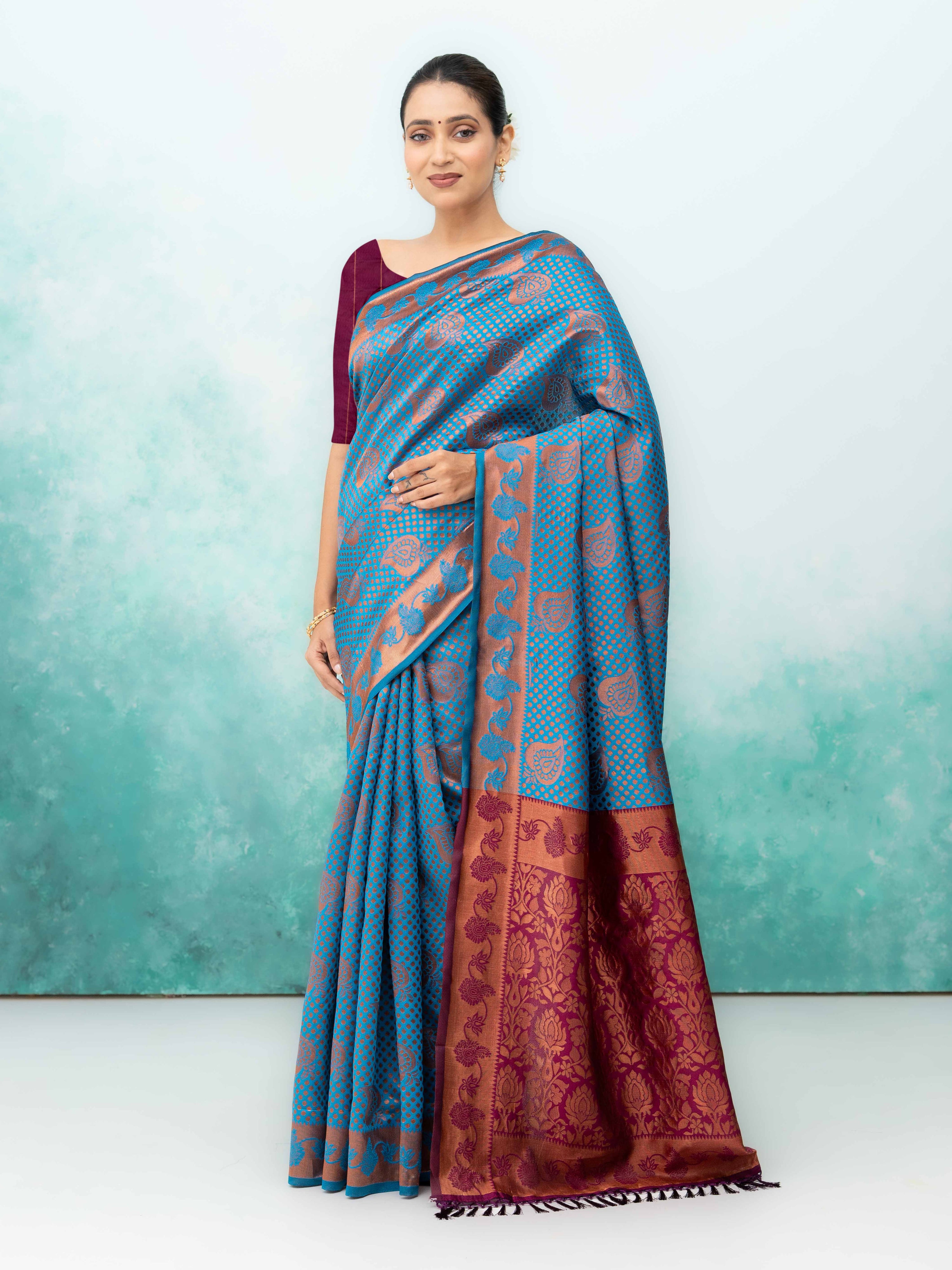 Firoji Poly Silk Saree