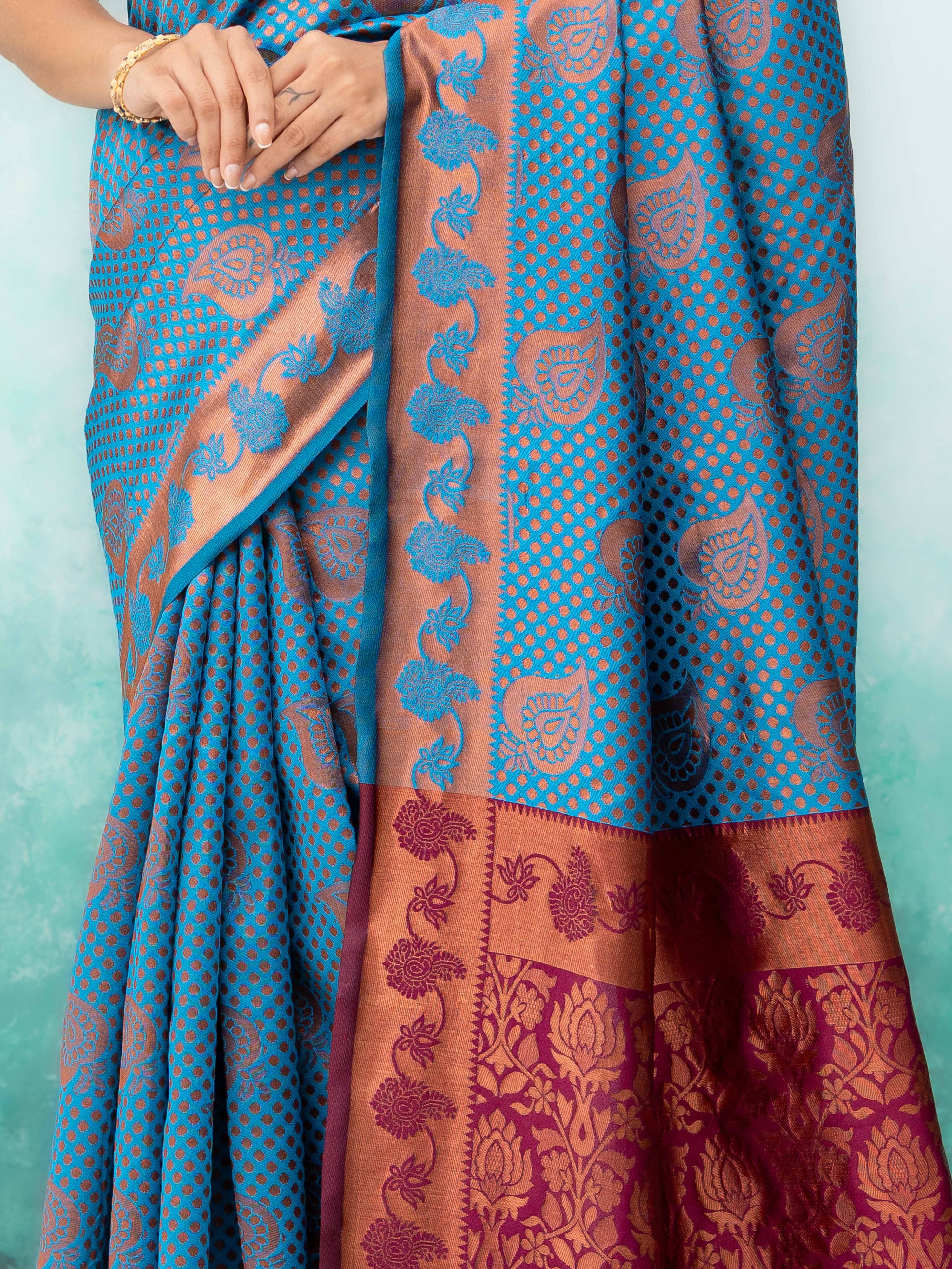 Firoji Poly Silk Saree