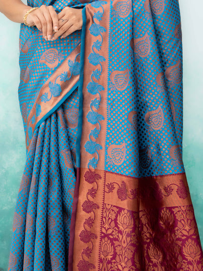 Firoji Poly Silk Saree