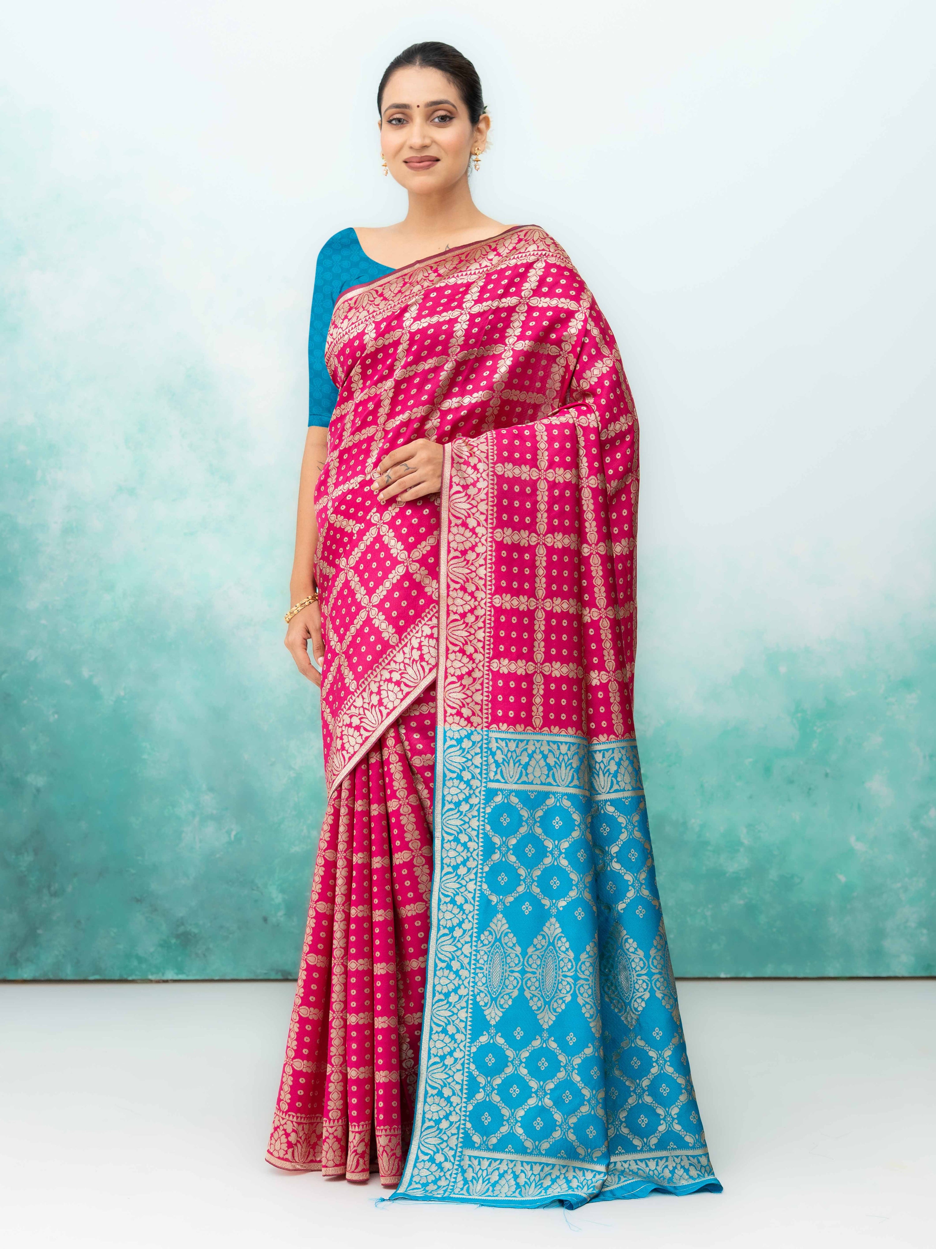 Pink Poly Silk Saree