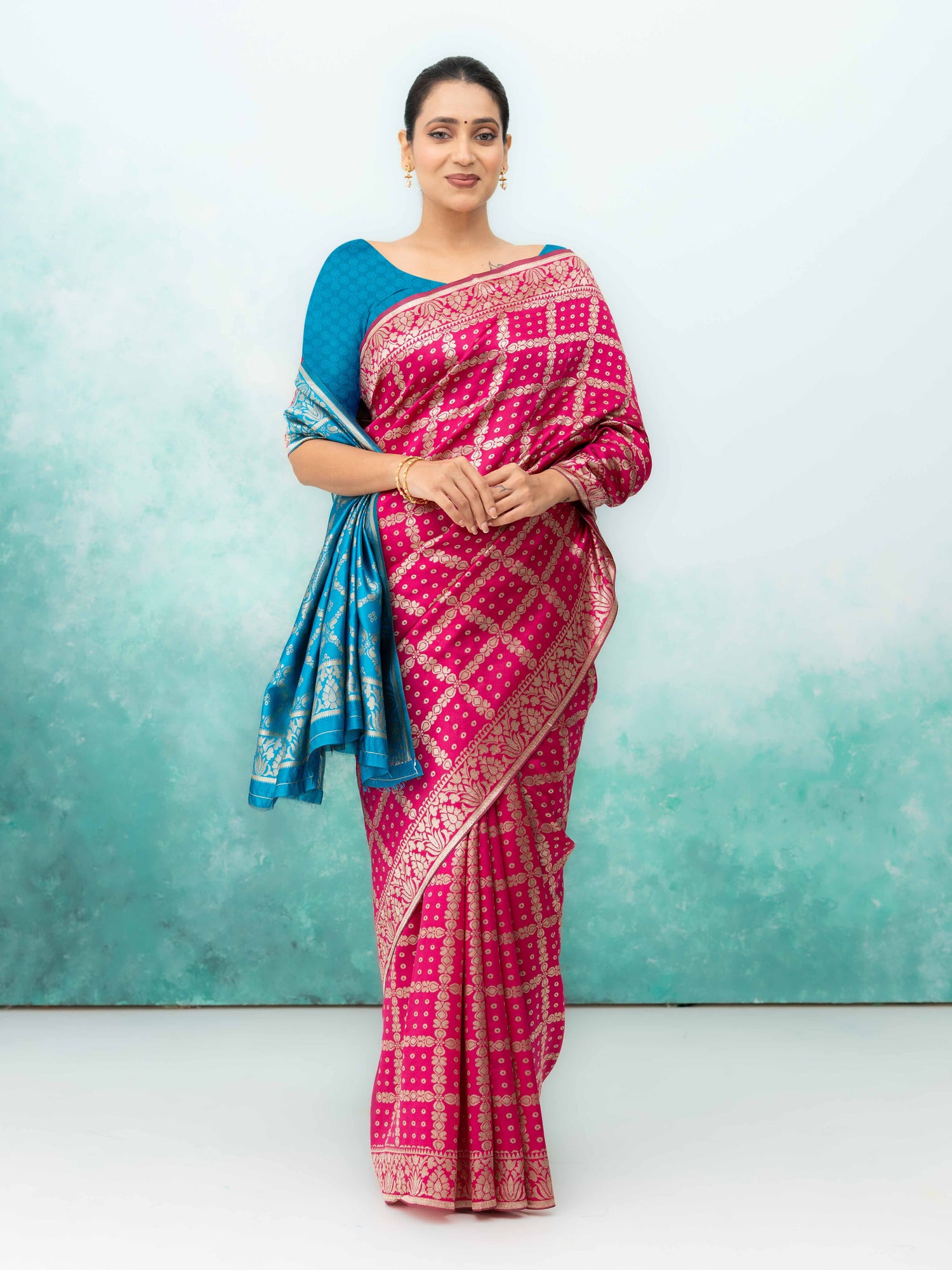 Pink Poly Silk Saree
