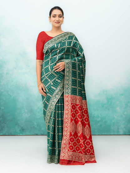Green Poly Silk Saree