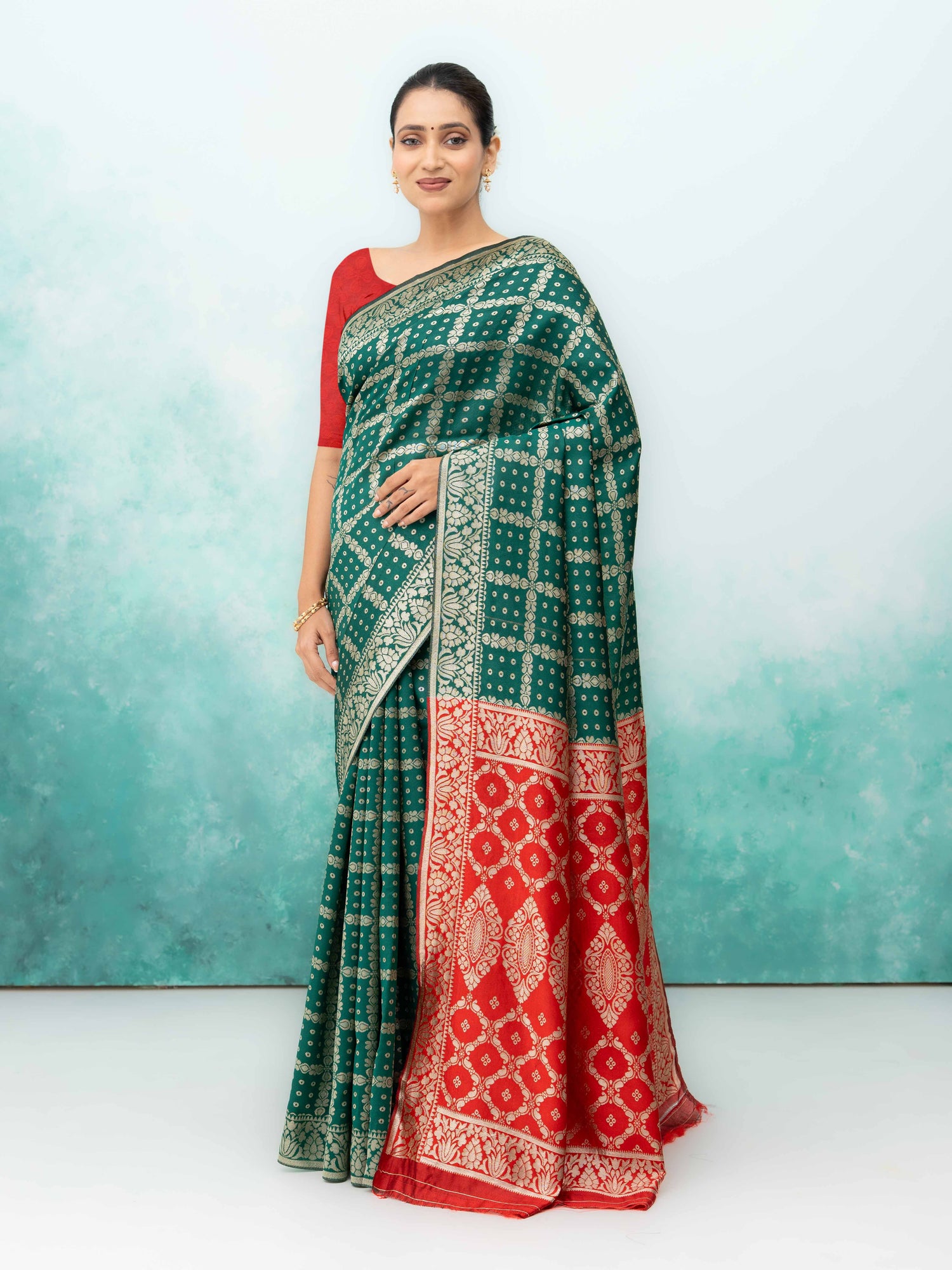 Green Poly Silk Saree