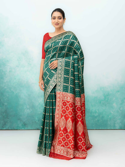 Green Poly Silk Saree