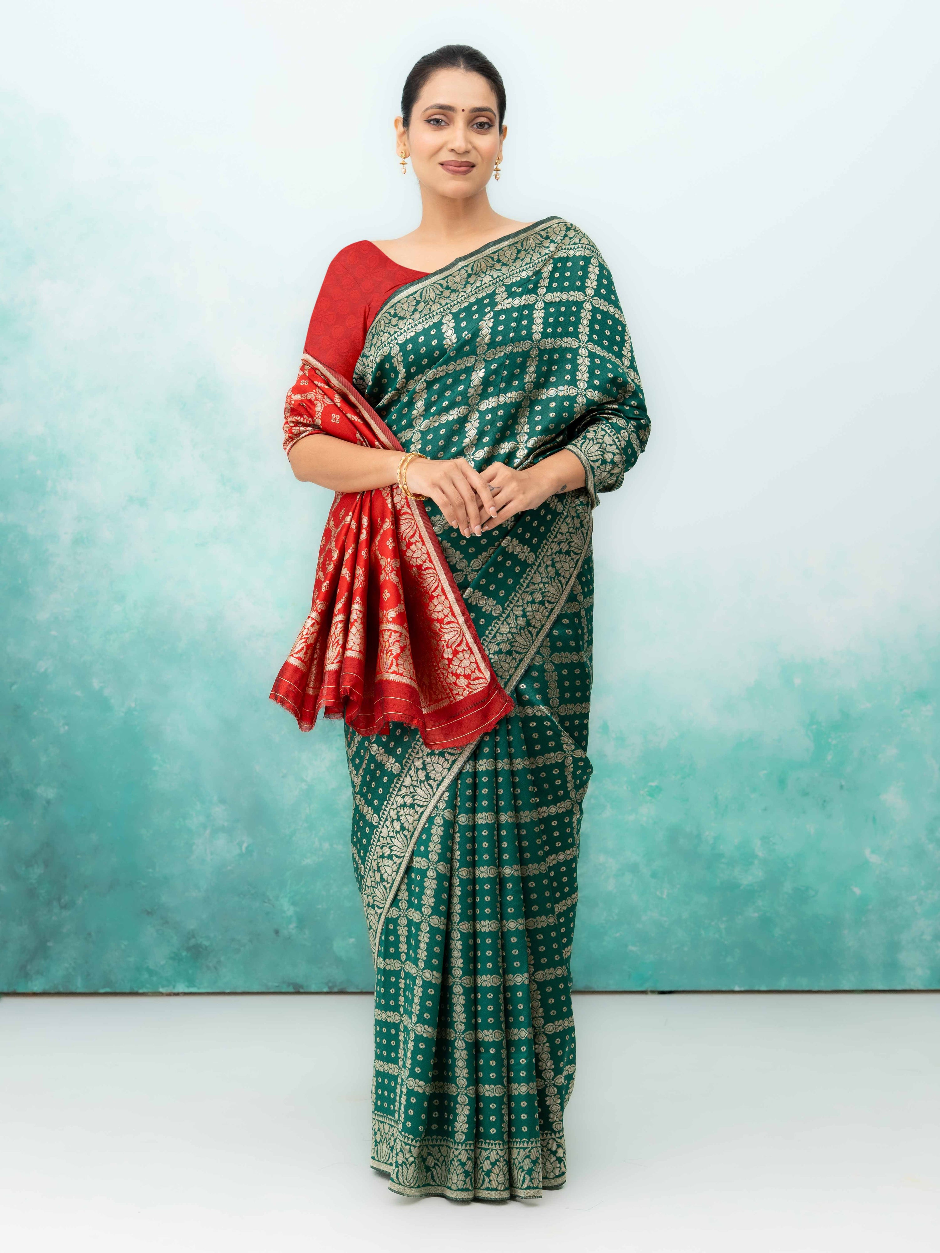 Green Poly Silk Saree
