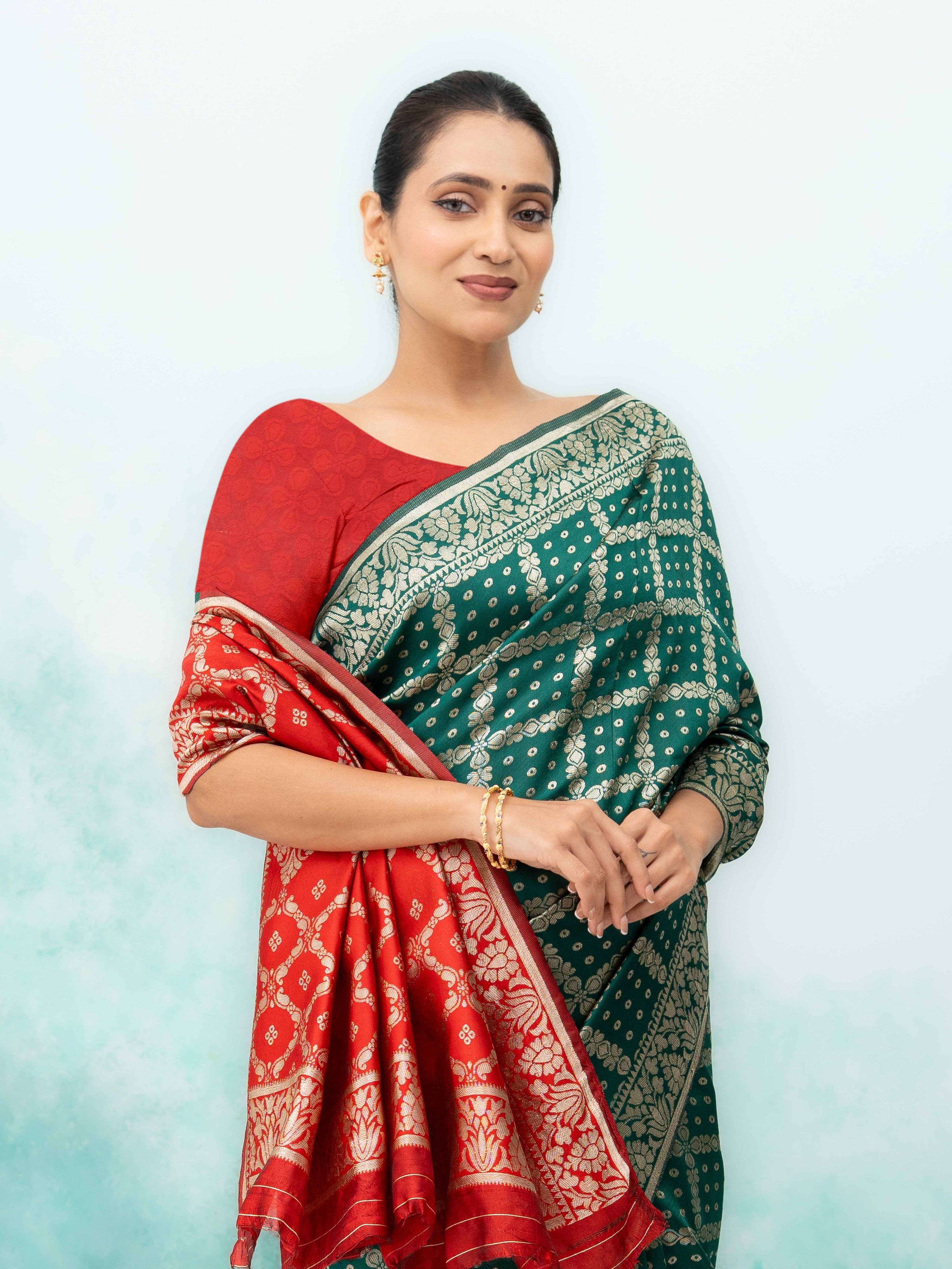 Green Poly Silk Saree