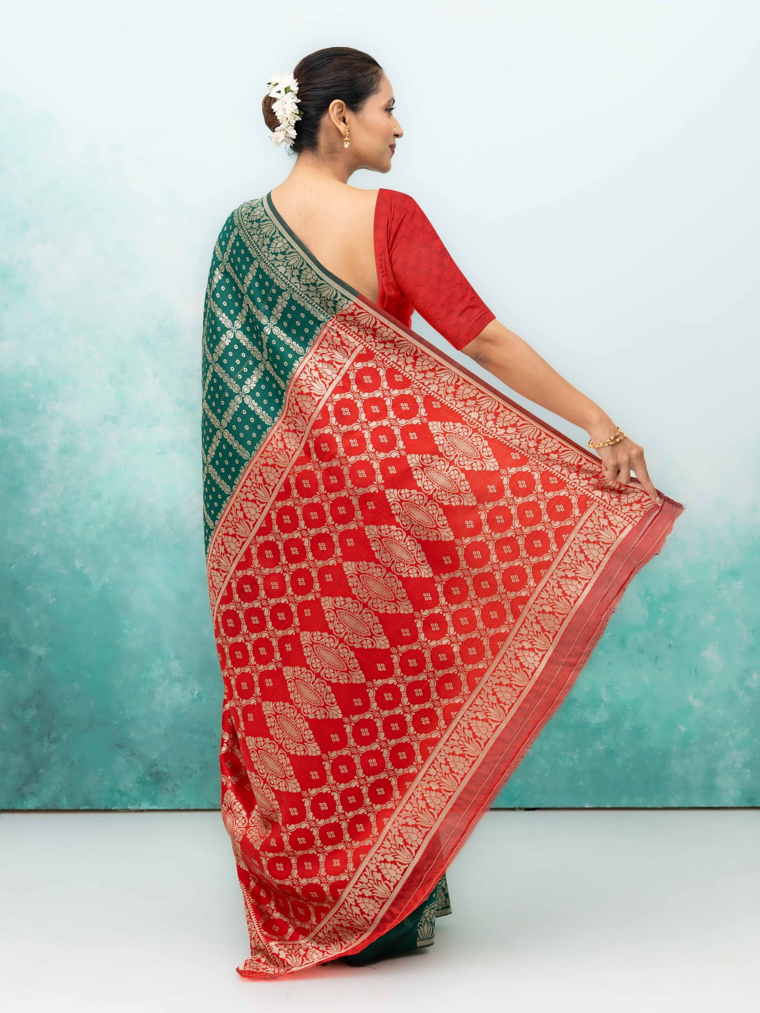 Green Poly Silk Saree