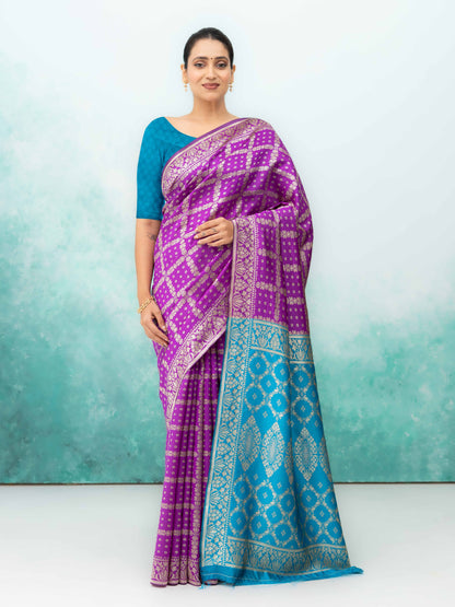 Purple Poly Silk Saree