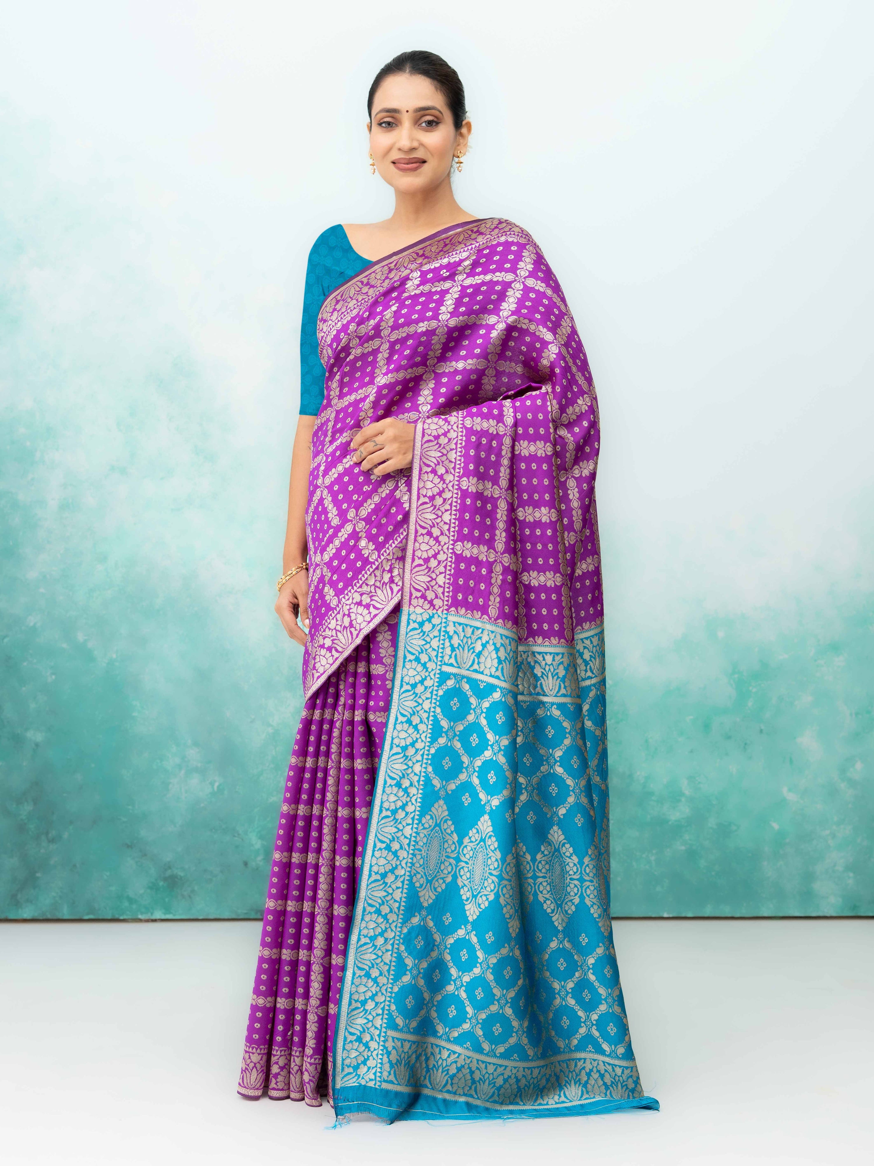 Purple Poly Silk Saree