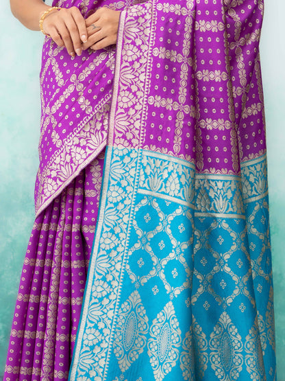 Purple Poly Silk Saree