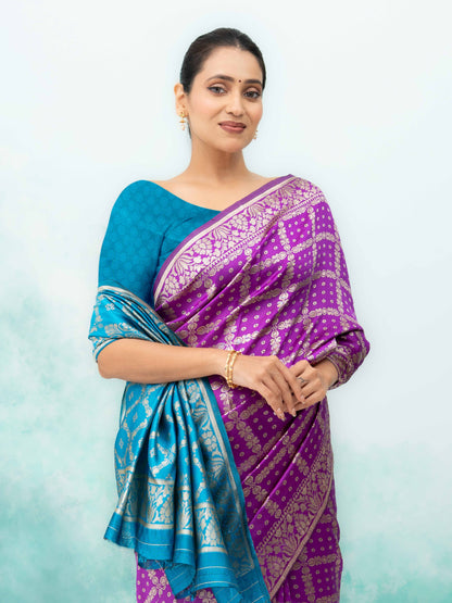 Purple Poly Silk Saree