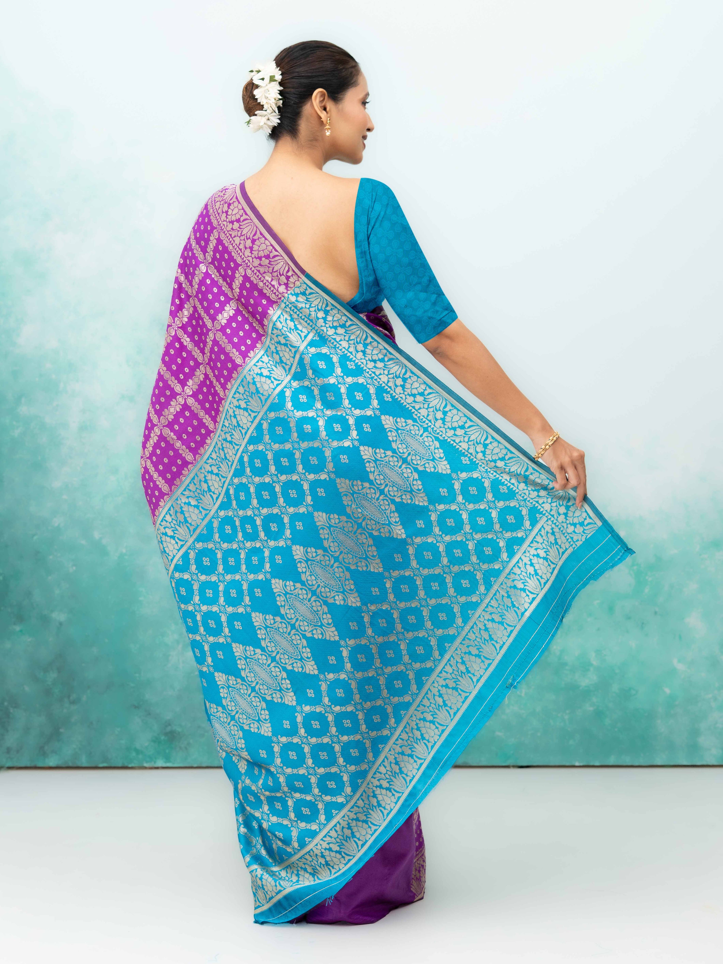 Purple Poly Silk Saree