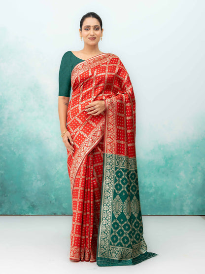 Red Poly Silk Saree