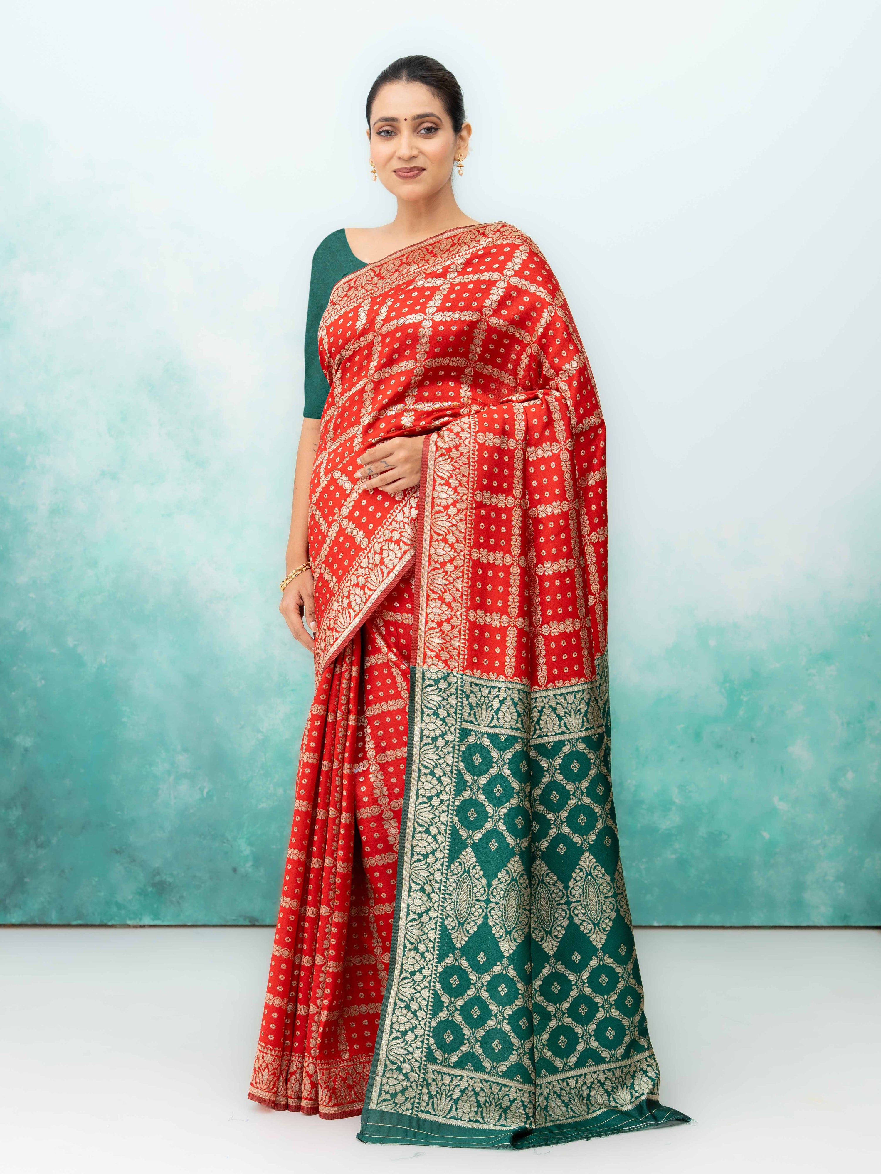 Red Poly Silk Saree