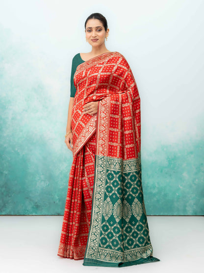 Red Poly Silk Saree