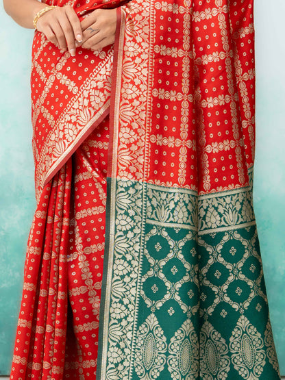 Red Poly Silk Saree