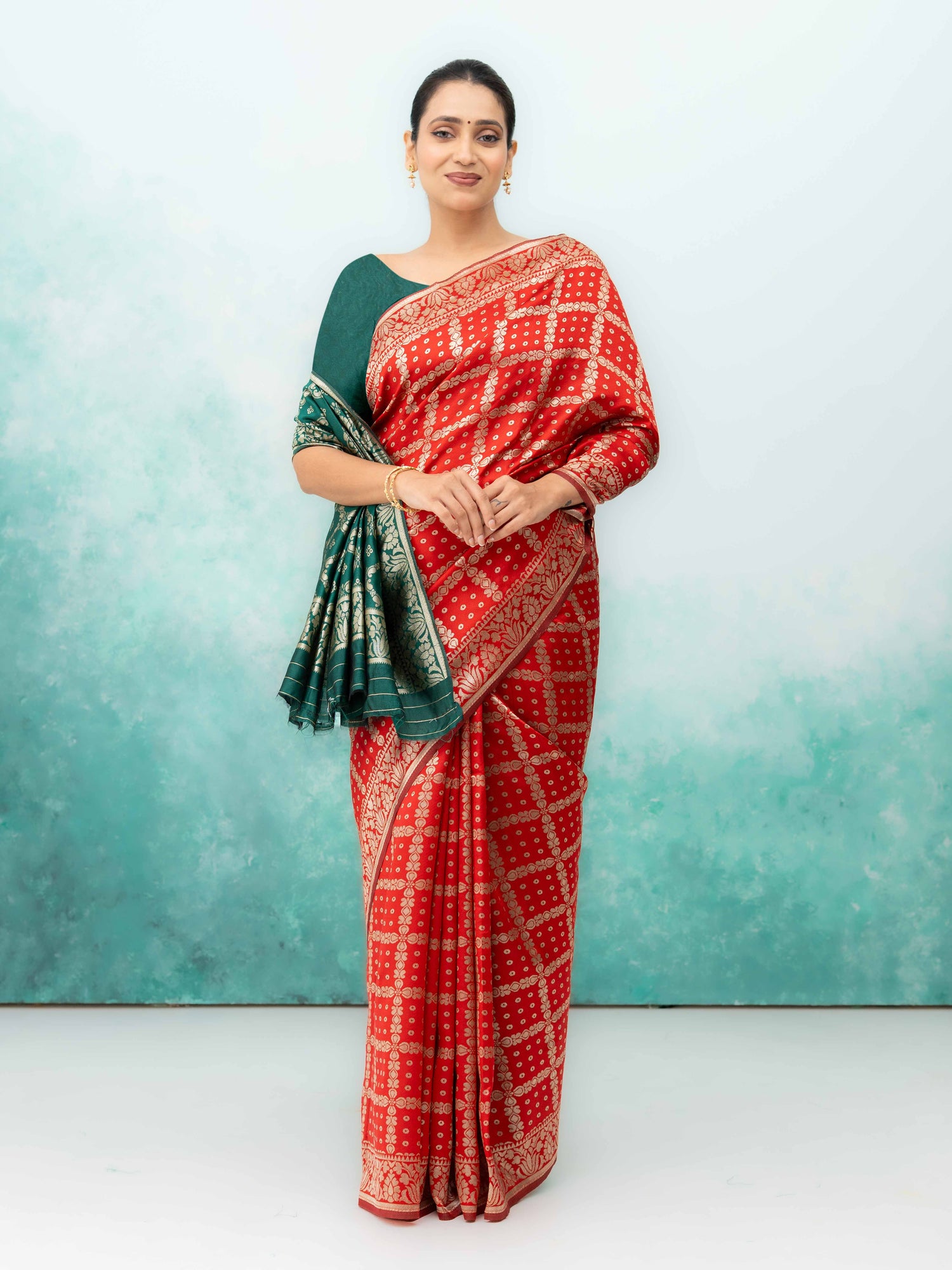 Red Poly Silk Saree