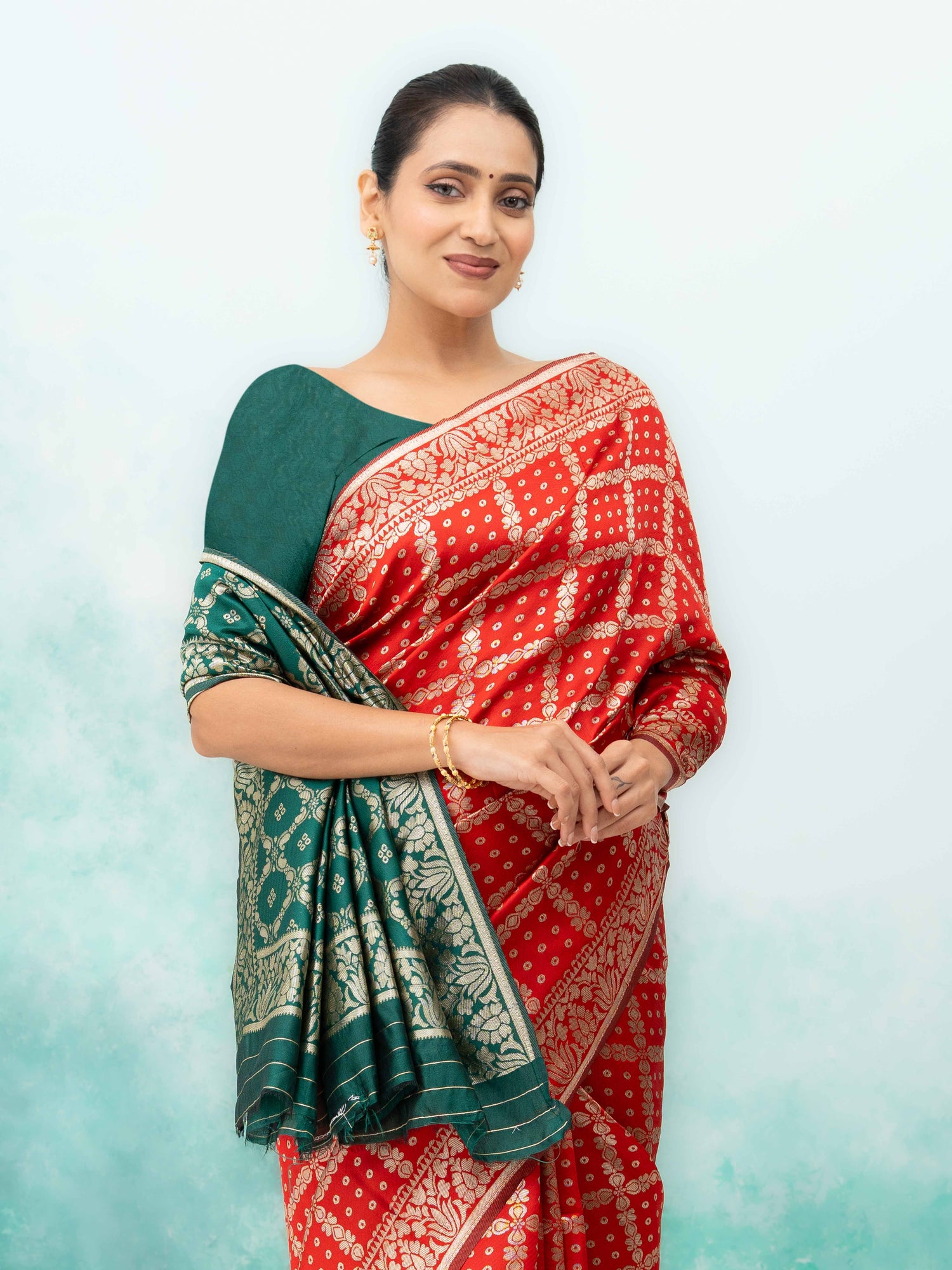 Red Poly Silk Saree