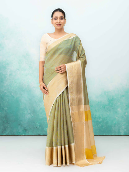 Green Cotton Silk Saree
