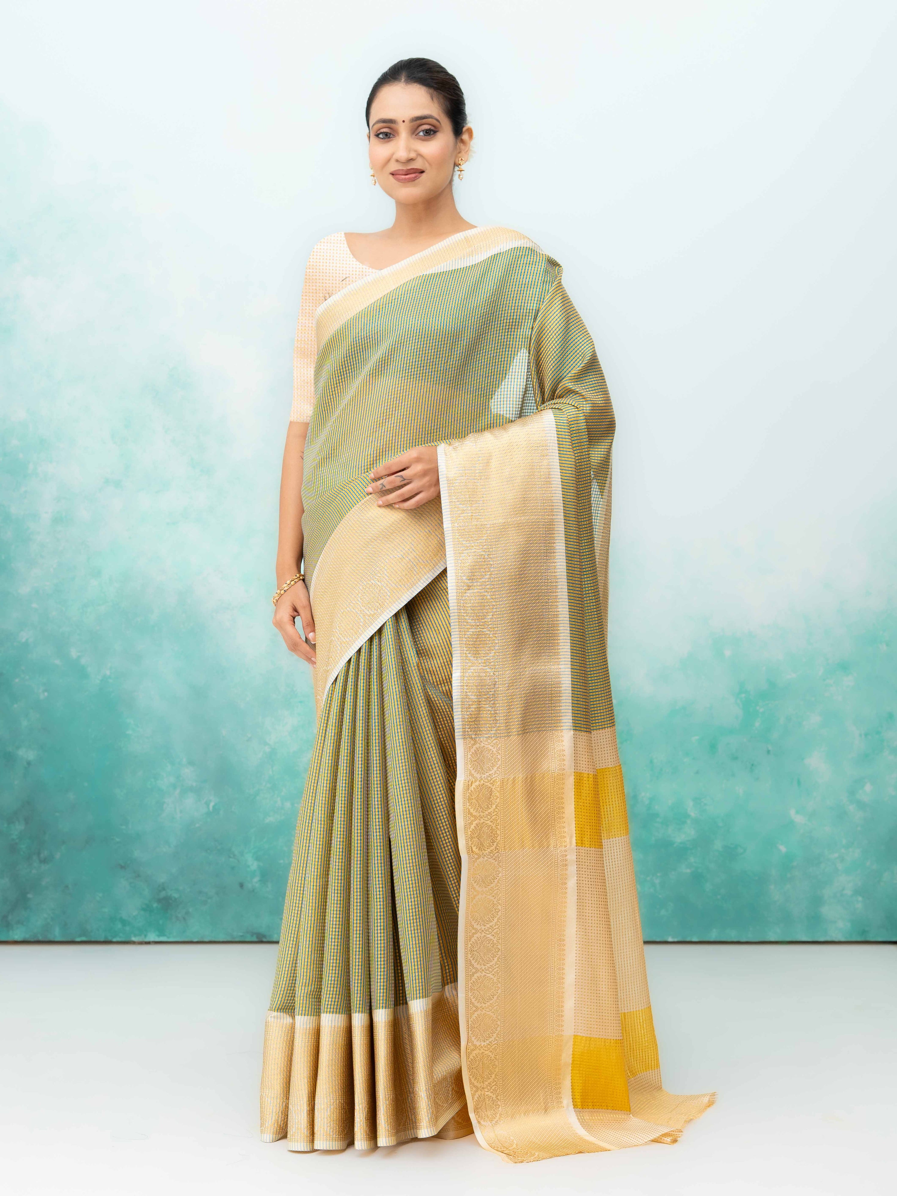 Green Cotton Silk Saree
