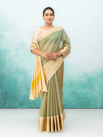 Green Cotton Silk Saree
