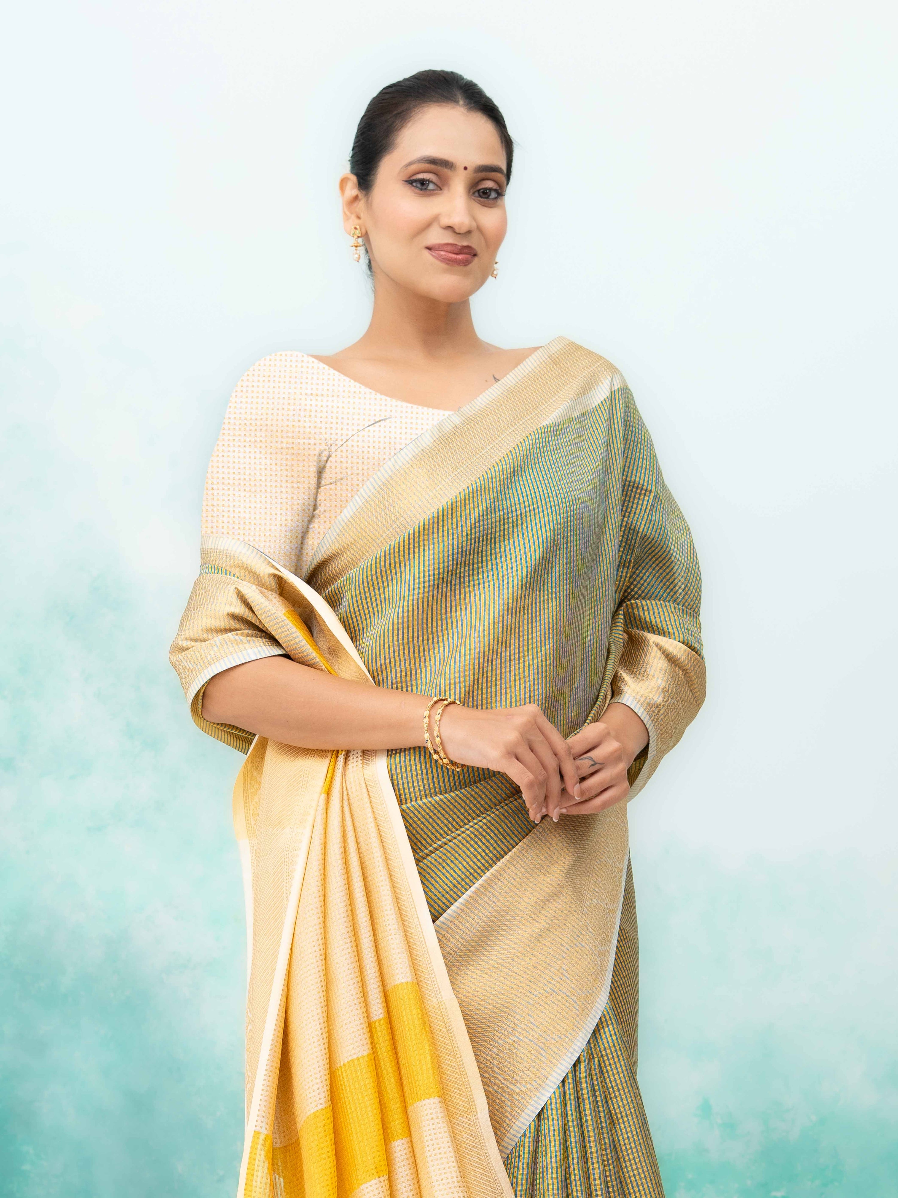 Green Cotton Silk Saree