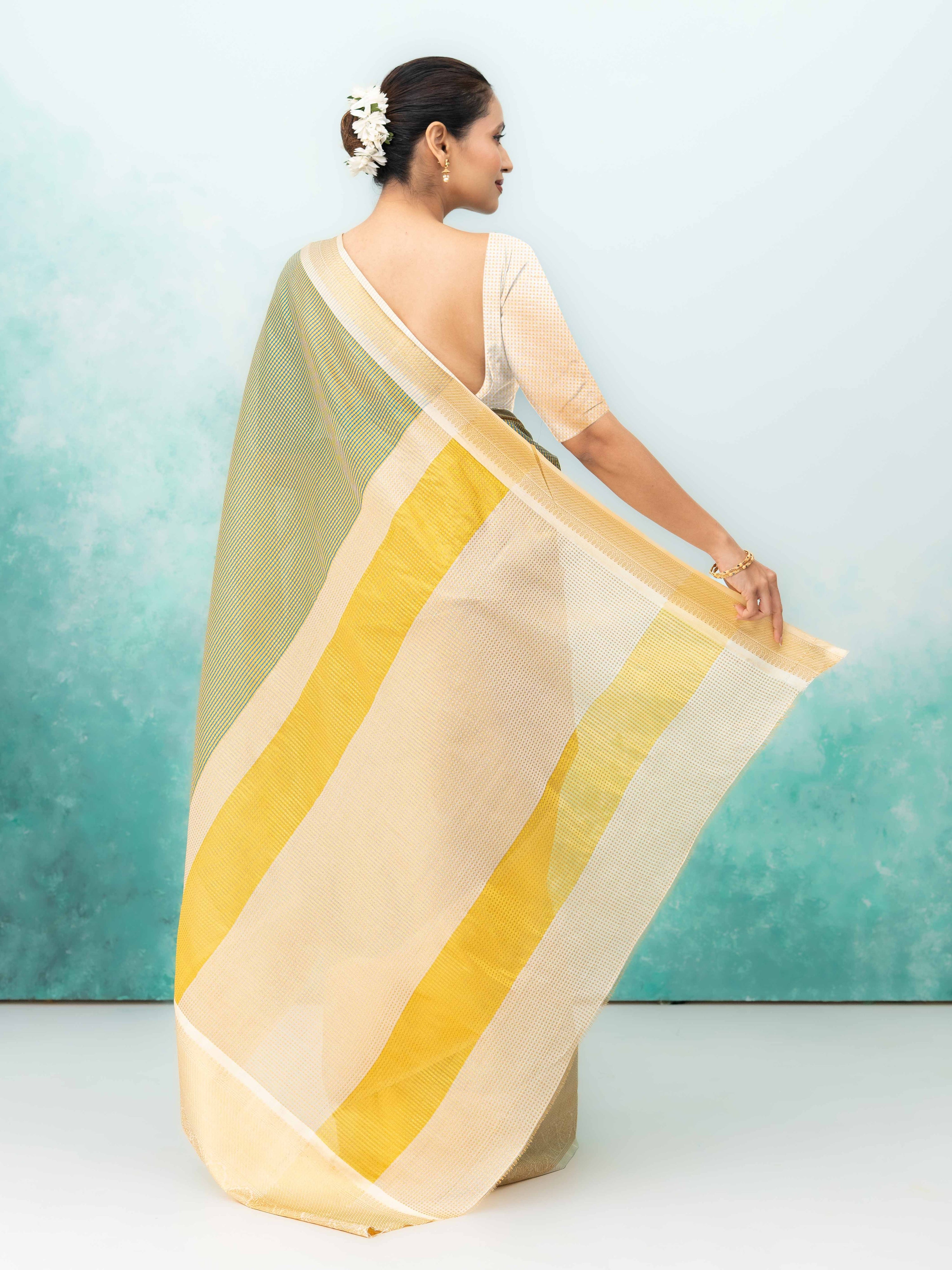 Green Cotton Silk Saree