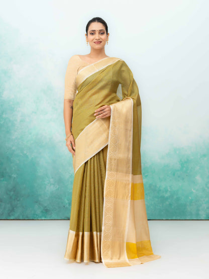 Navy Blue Cotton Silk Saree