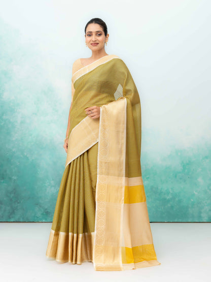 Navy Blue Cotton Silk Saree