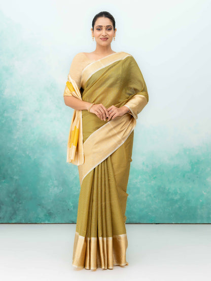 Navy Blue Cotton Silk Saree