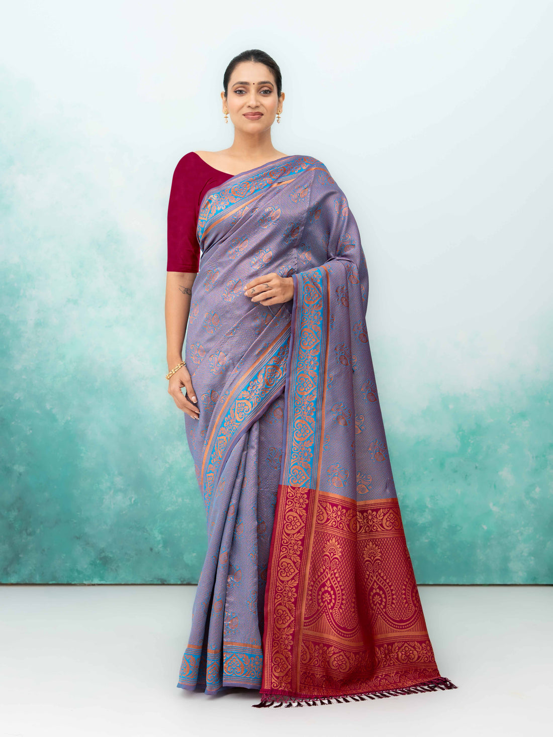 Light Purple Poly Silk Saree